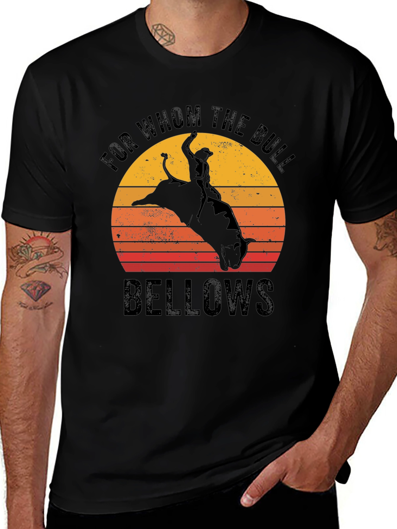 Variant 20 of For Whom the Bull Bellows Rodeo Graphic Tee