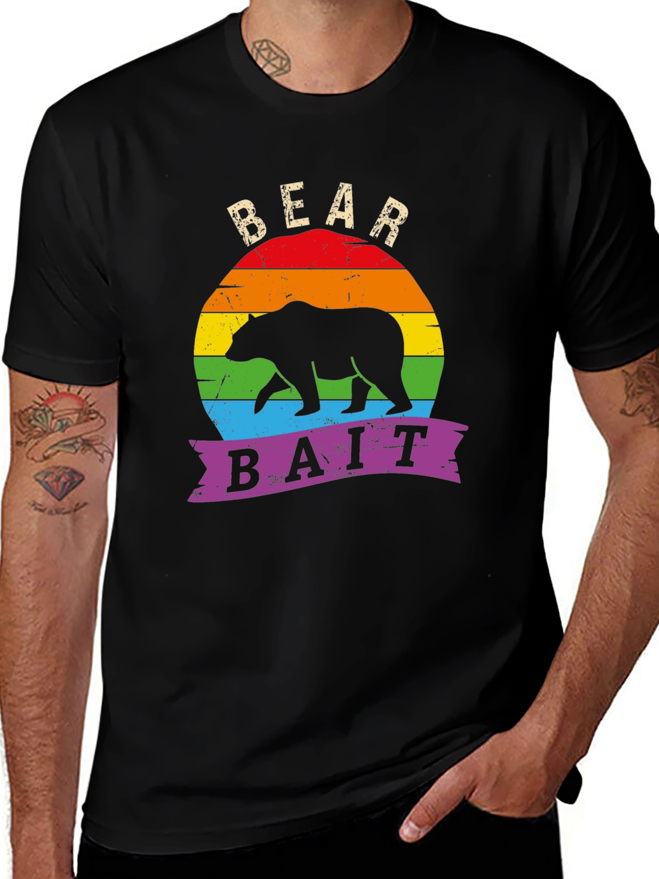 Bear Bait T-Shirt - Rainbow Pride Design