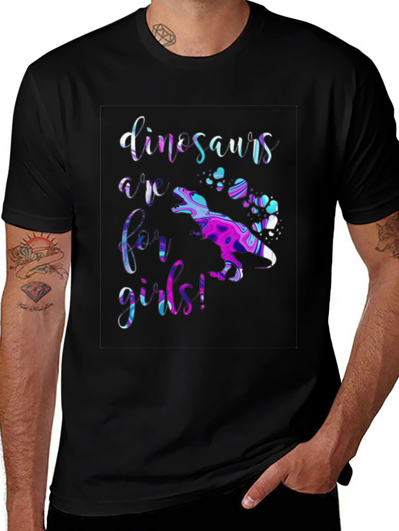 Variant 22 of Dinosaurs Are For Girls T-Shirt Black