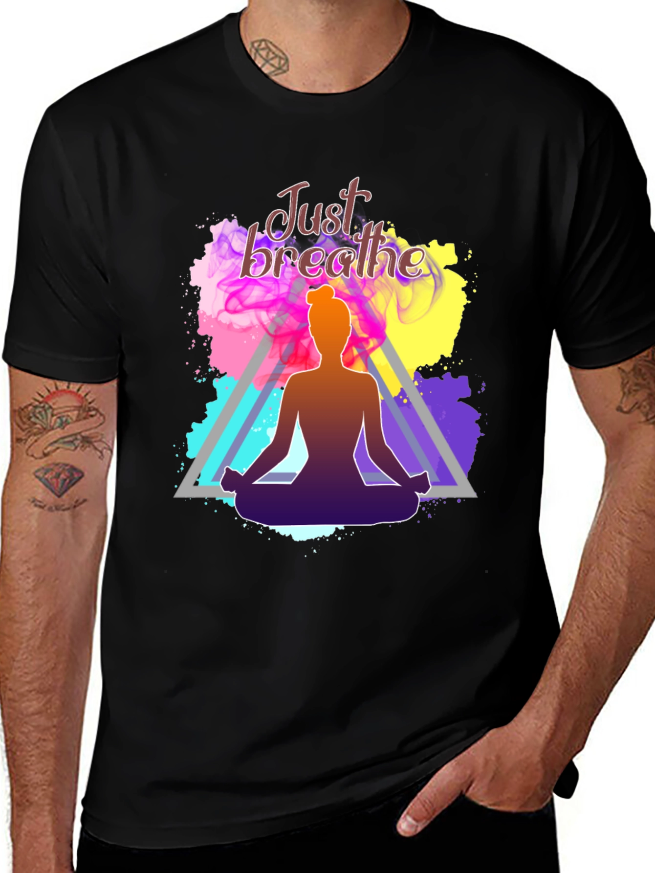 Just Breathe Yoga Meditation T-Shirt - Relax & Focus