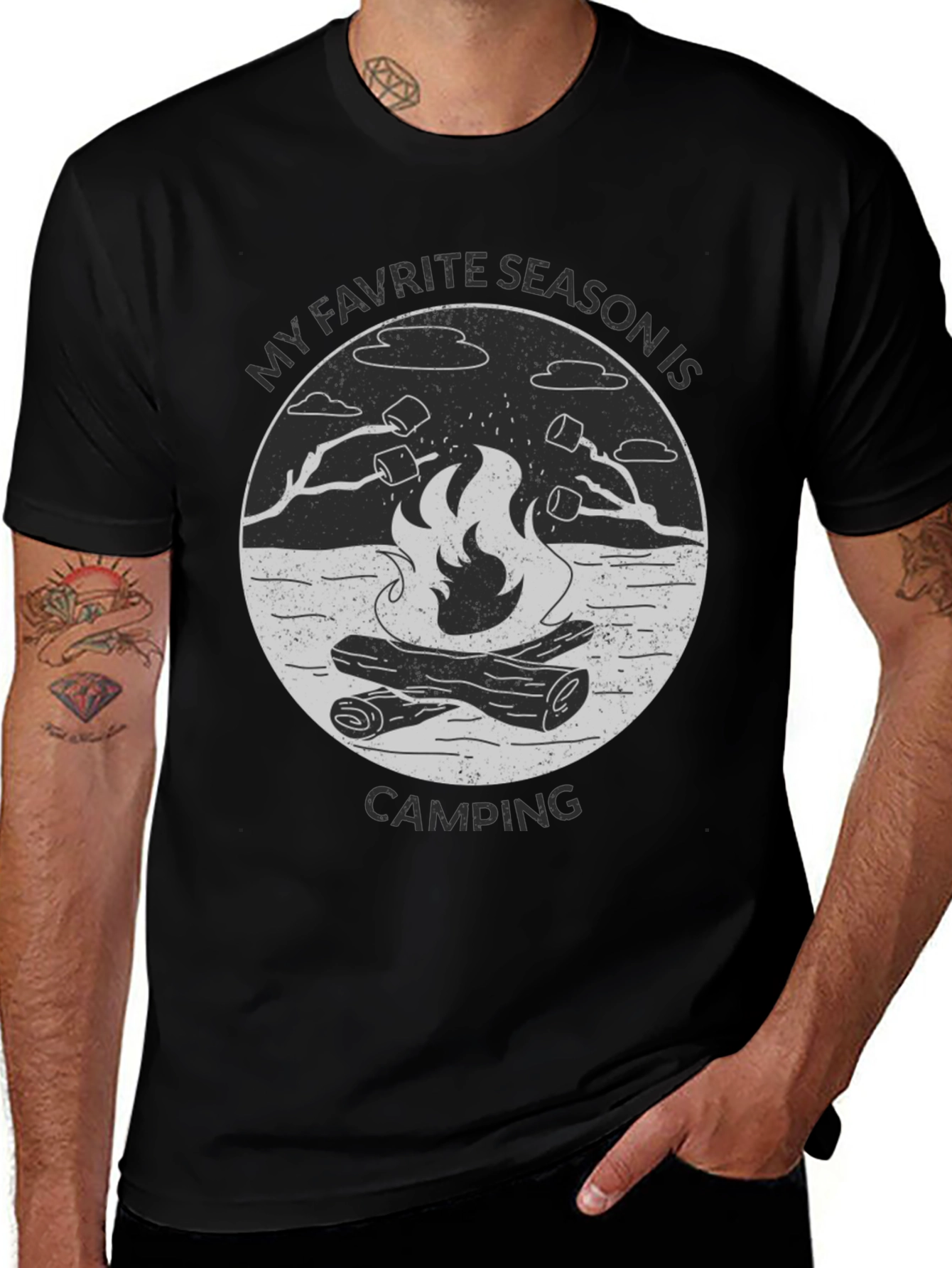Variant 27 of Camping Season T-Shirt - Campfire Graphic Tee