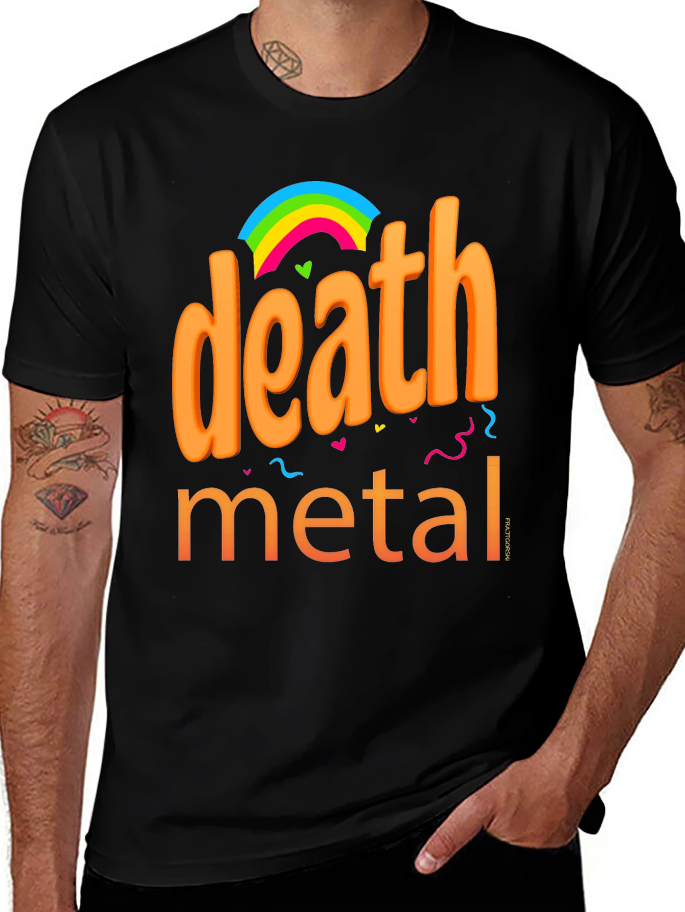 Variant 13 of Death Metal Rainbow Graphic Tee - Bold & Edgy