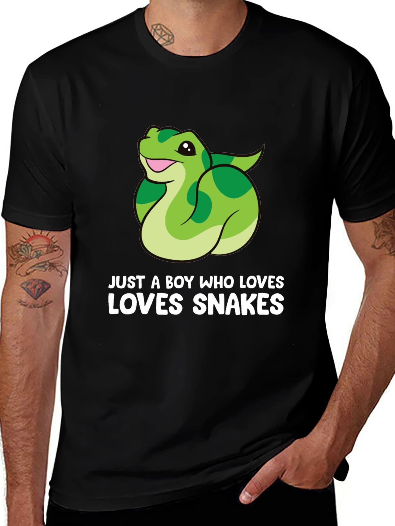 Variant 15 of Boy's Snake Lover Graphic Tee - Just A Boy Who Loves Snakes