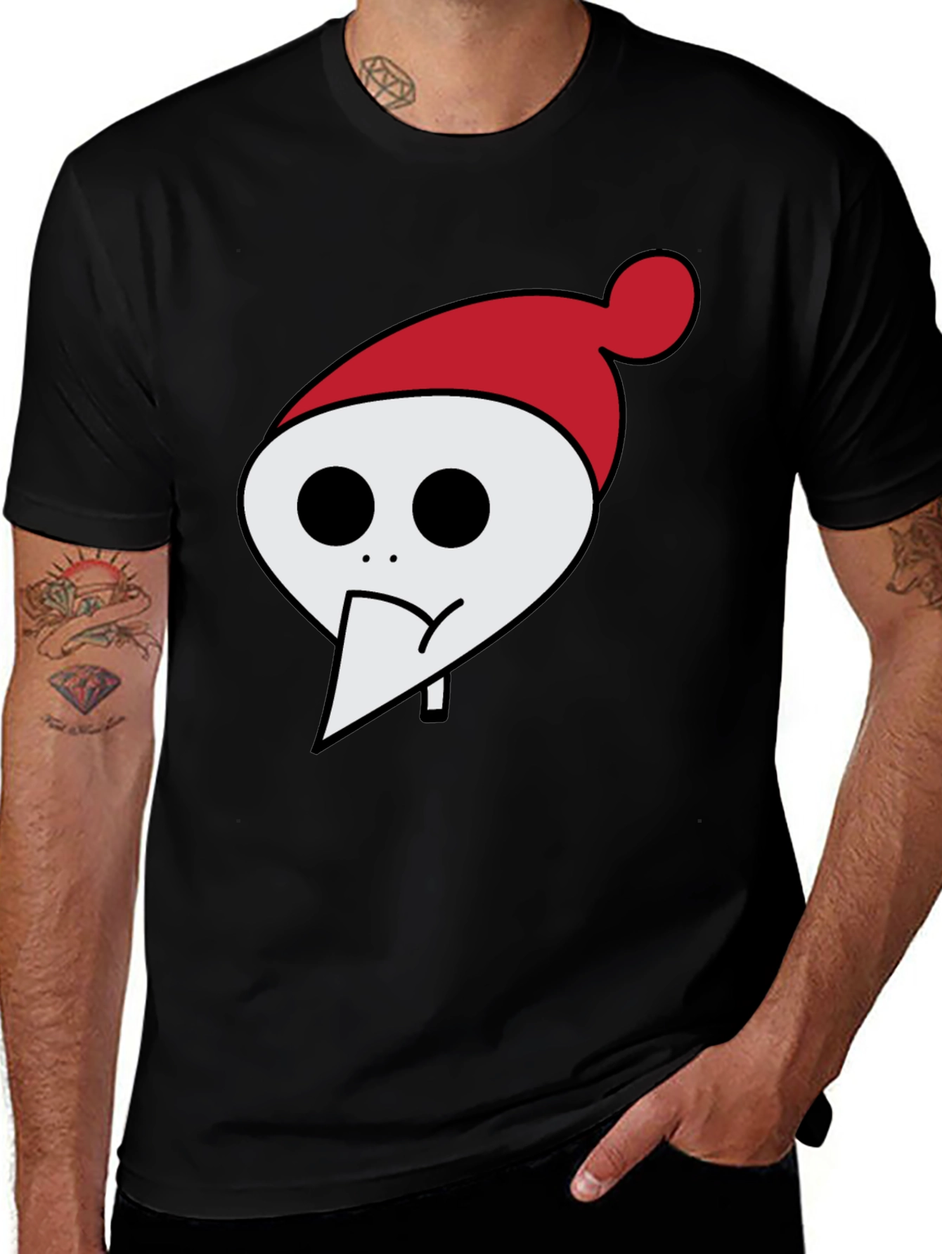 Variant 18 of Whimsical Holiday Character Tee - Black