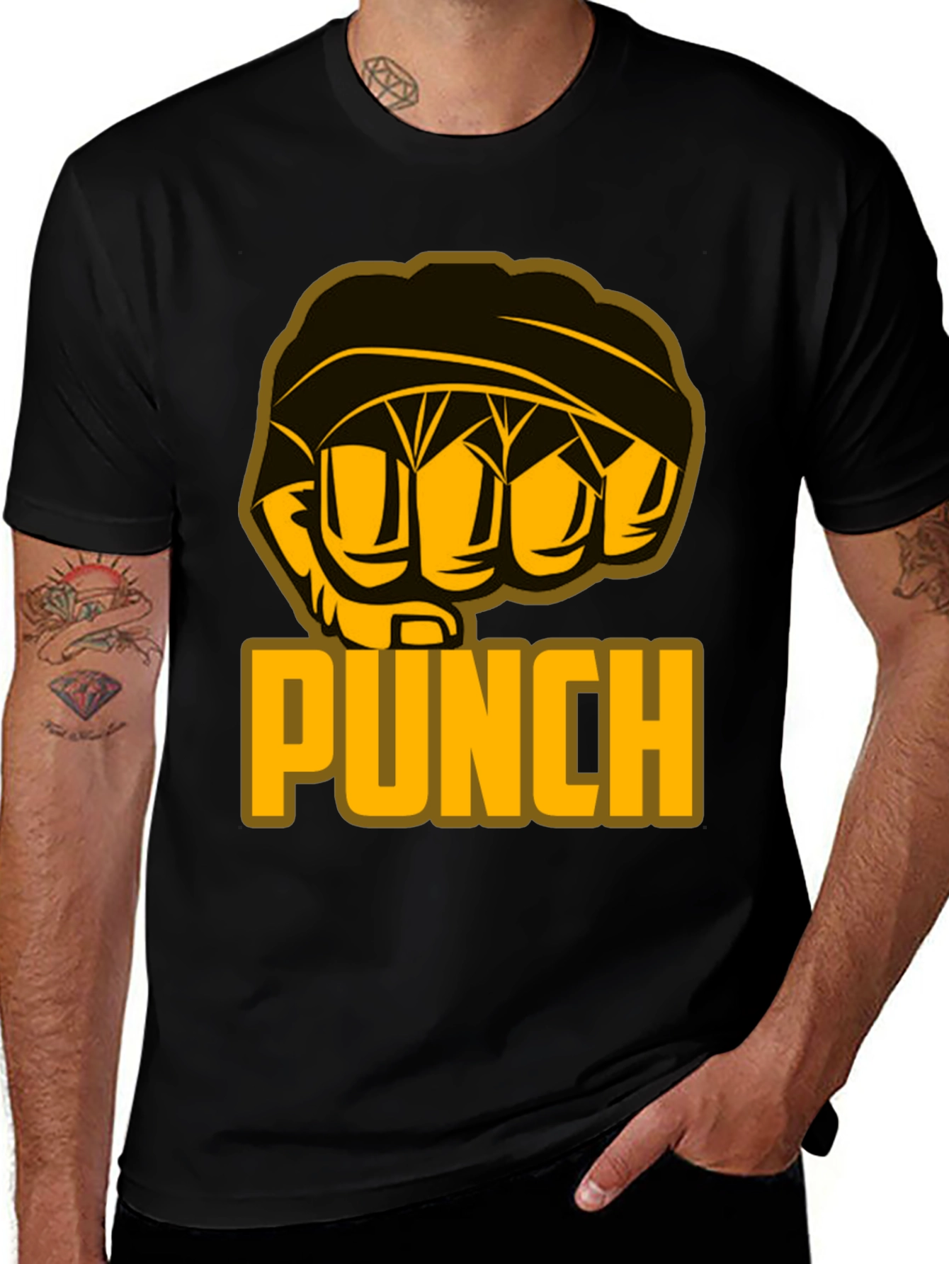 Variant 20 of Punch Graphic T-Shirt - Knockout Style