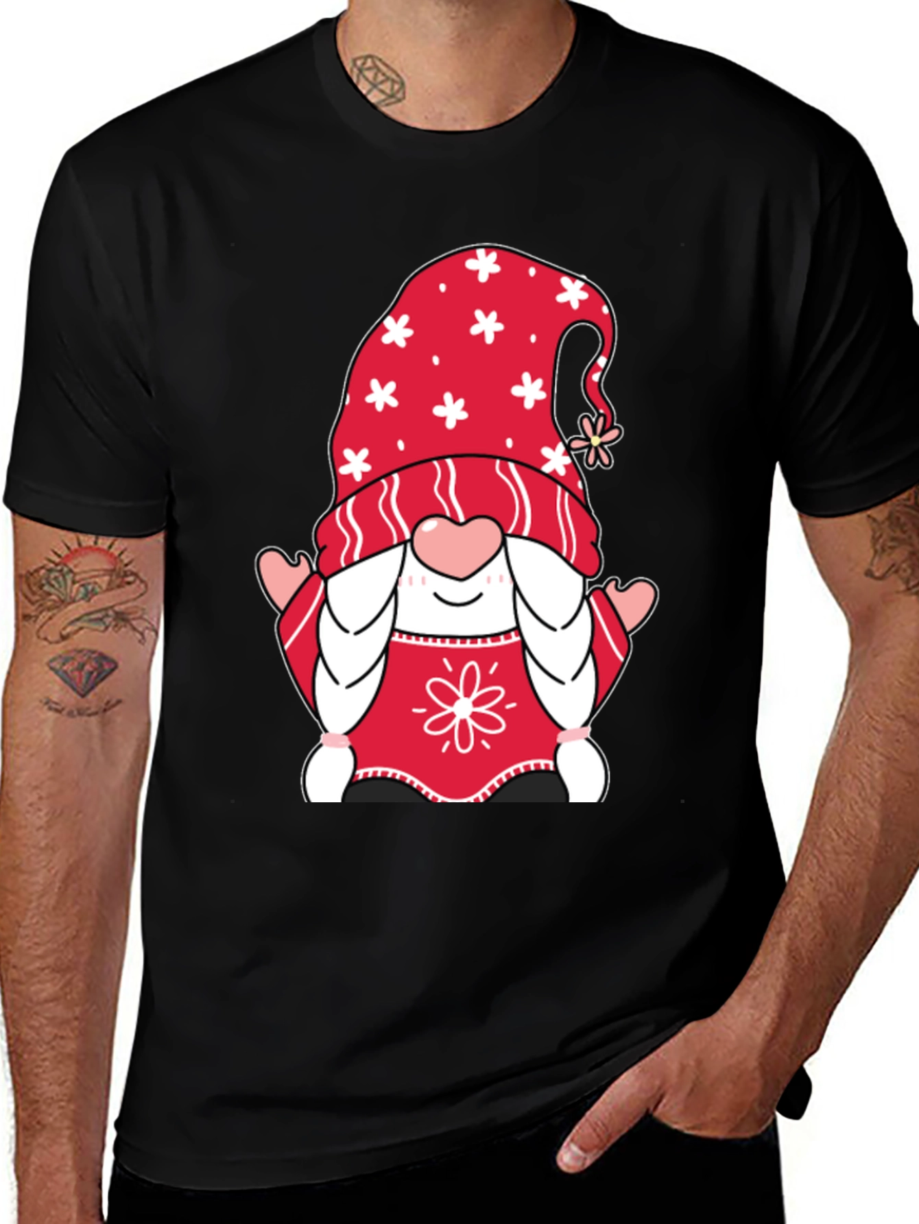 Variant 16 of Gnome Valentine's Day Black T-Shirt