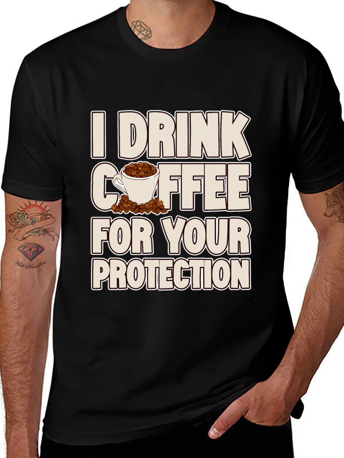 Variant 25 of Coffee Protection T-Shirt - Sarcastic Graphic Tee