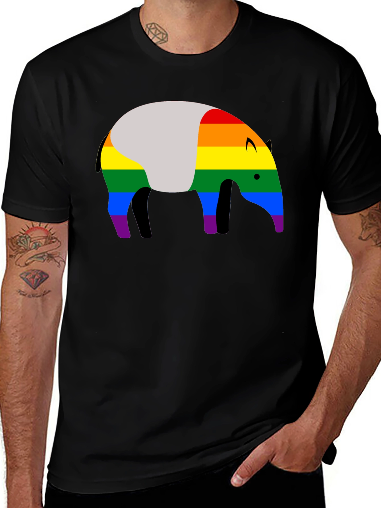 Variant 17 of Rainbow Tapir Graphic Tee