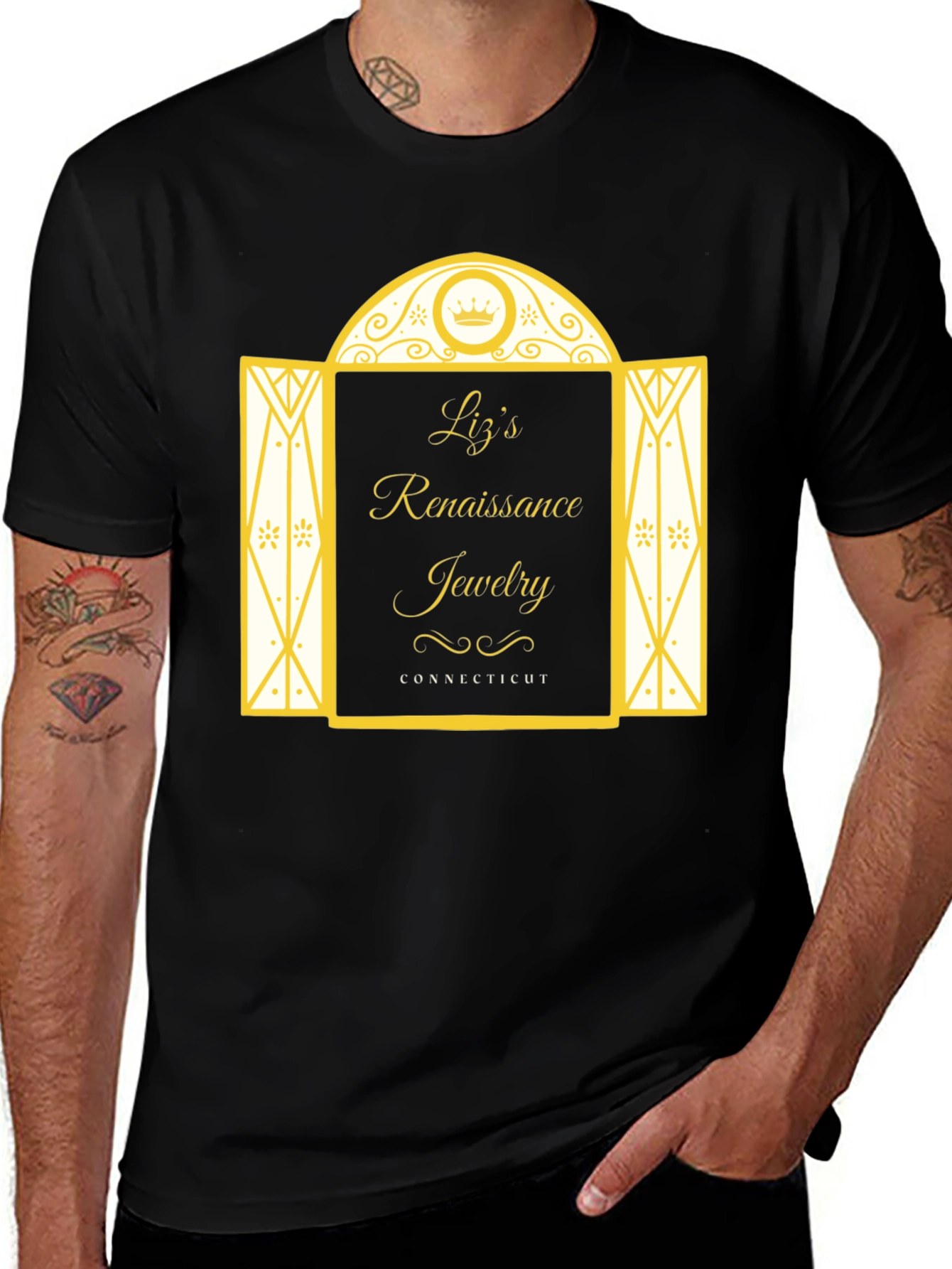 Variant 26 of Liz's Renaissance Jewelry Black T-Shirt