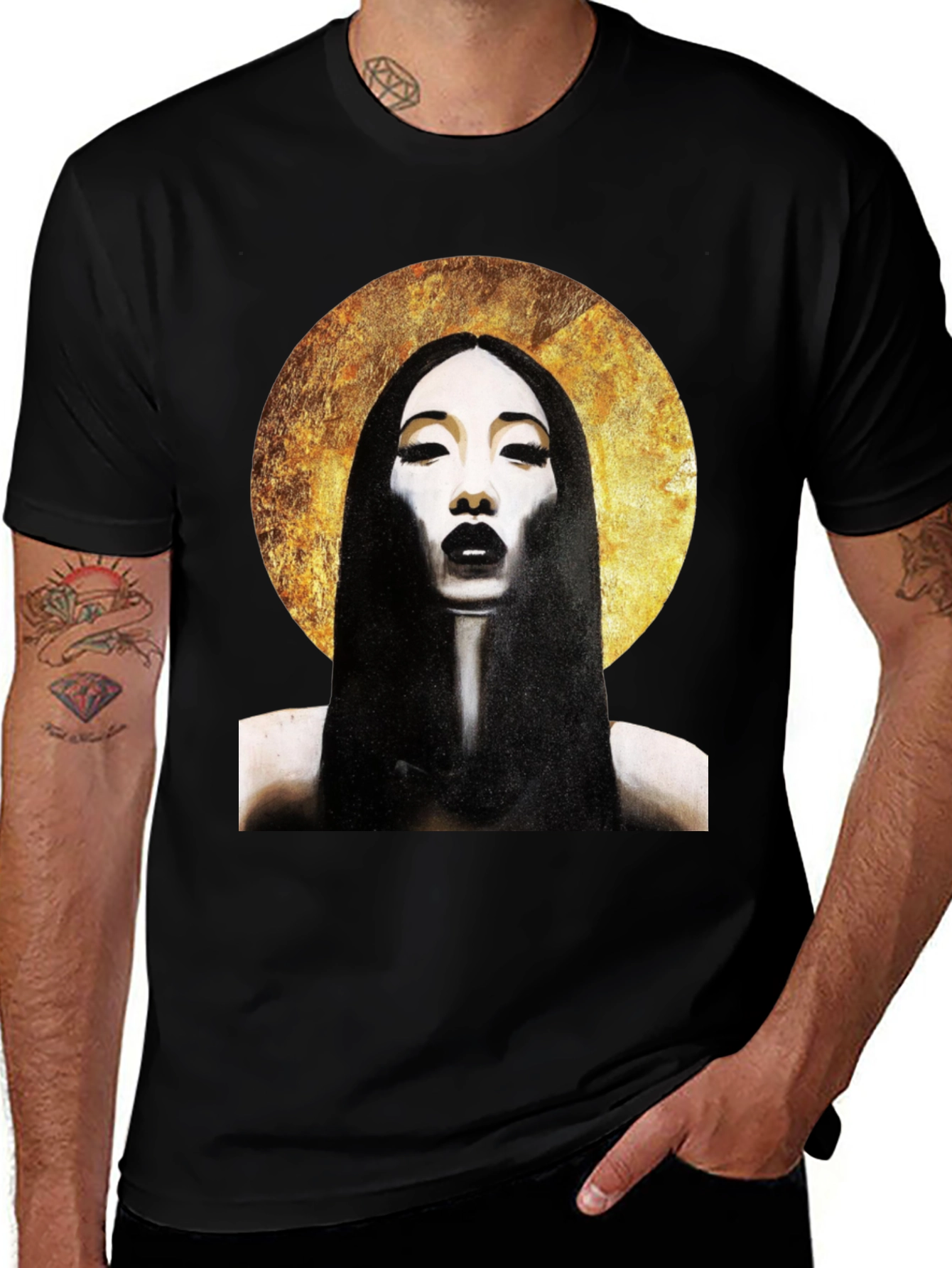 Variant 27 of Halo Portrait Black T-Shirt