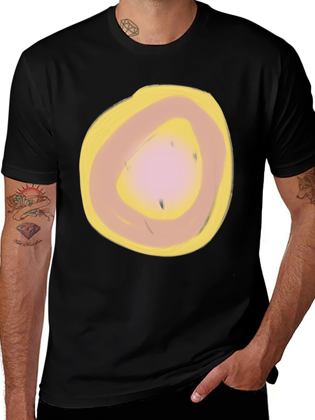 Variant 24 of Abstract Circle Graphic Black T-Shirt