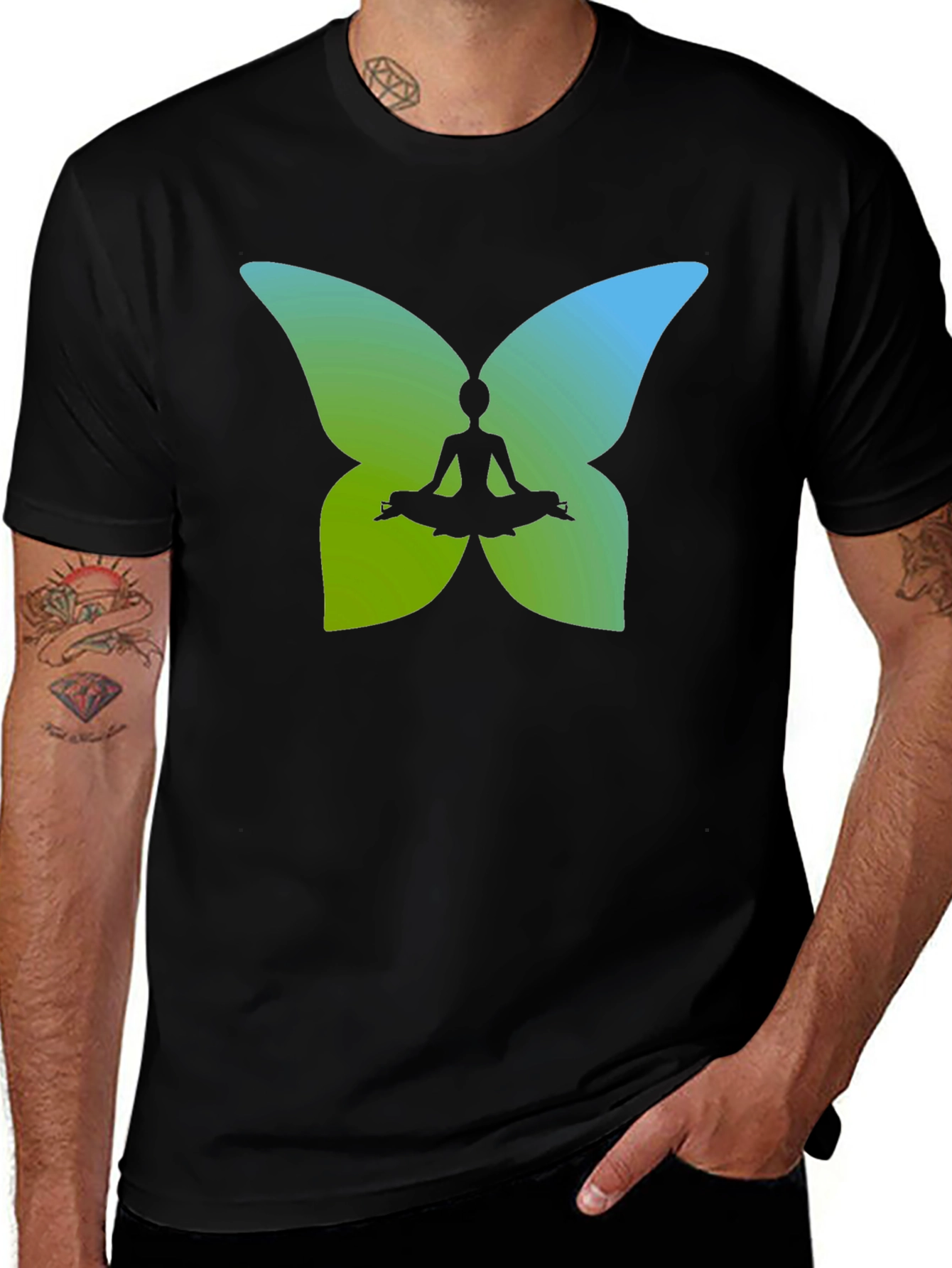 Variant 20 of Butterfly Meditation Graphic Tee - Relax and Unwind!