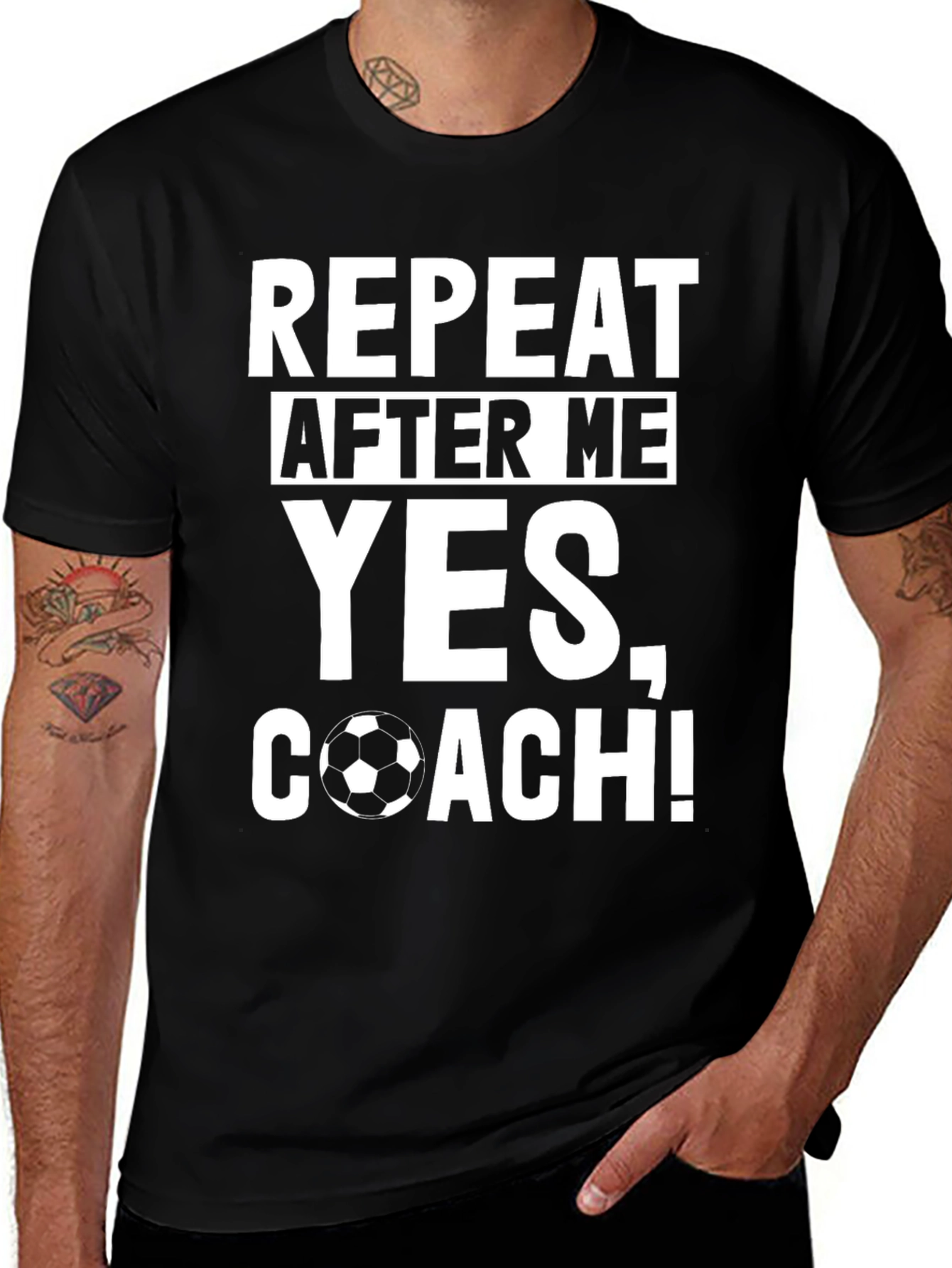 Variant 26 of Repeat After Me Yes Coach Soccer Graphic T-Shirt