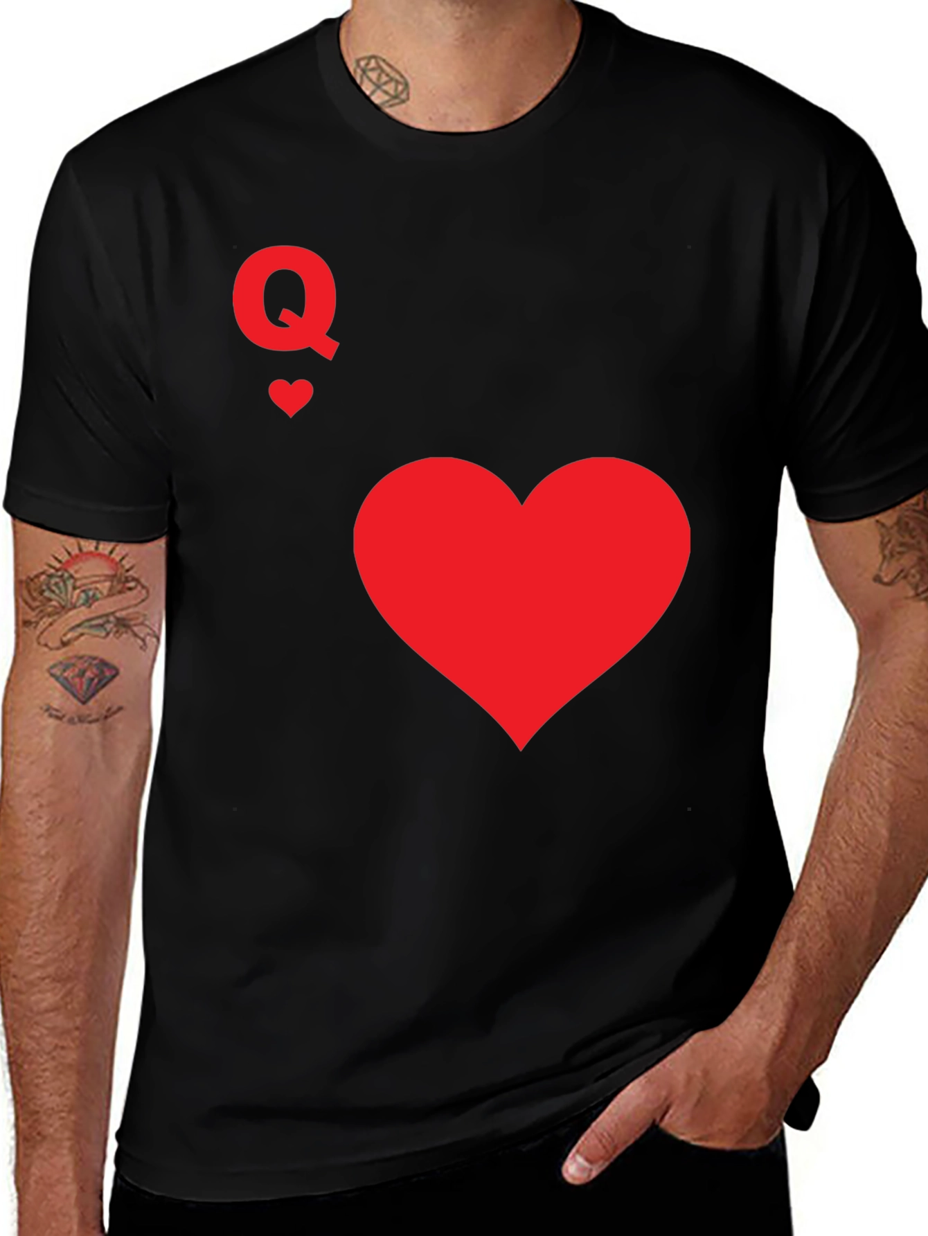 Variant 6 of Queen of Hearts Black T-Shirt