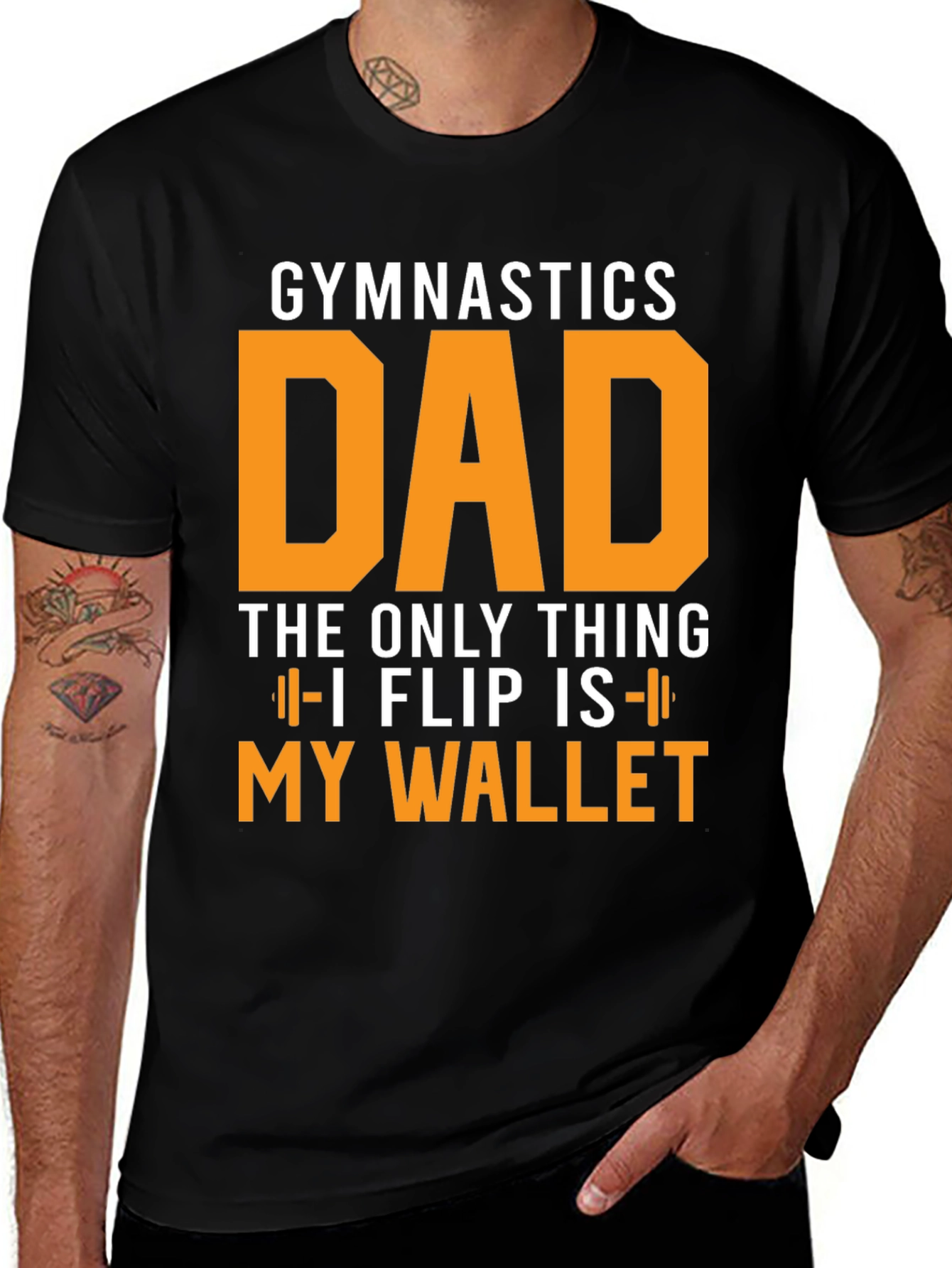 Variant 11 of Gymnastics Dad T-Shirt - Flipping Wallet Humor