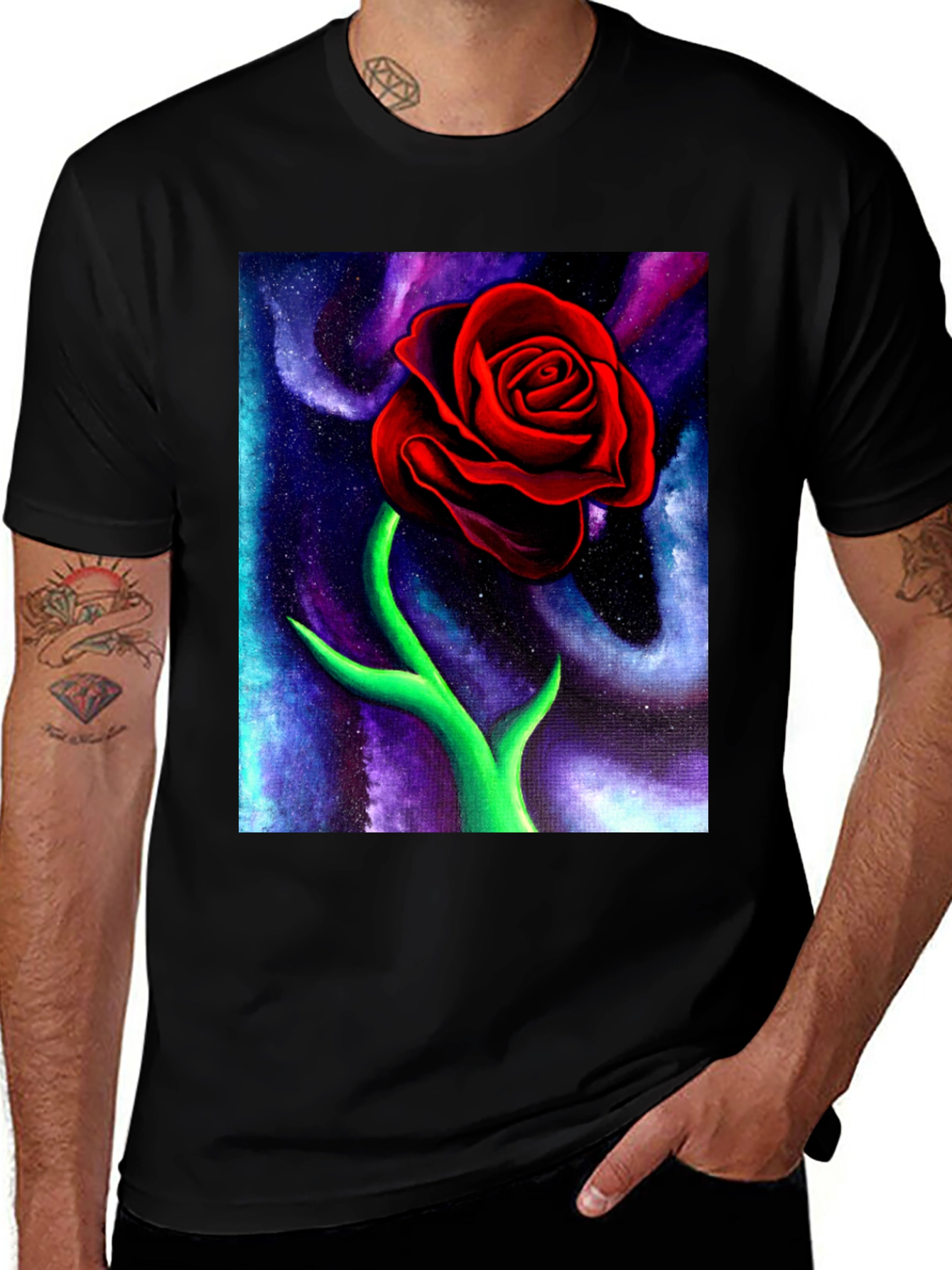 Variant 20 of Red Rose Galaxy T-Shirt
