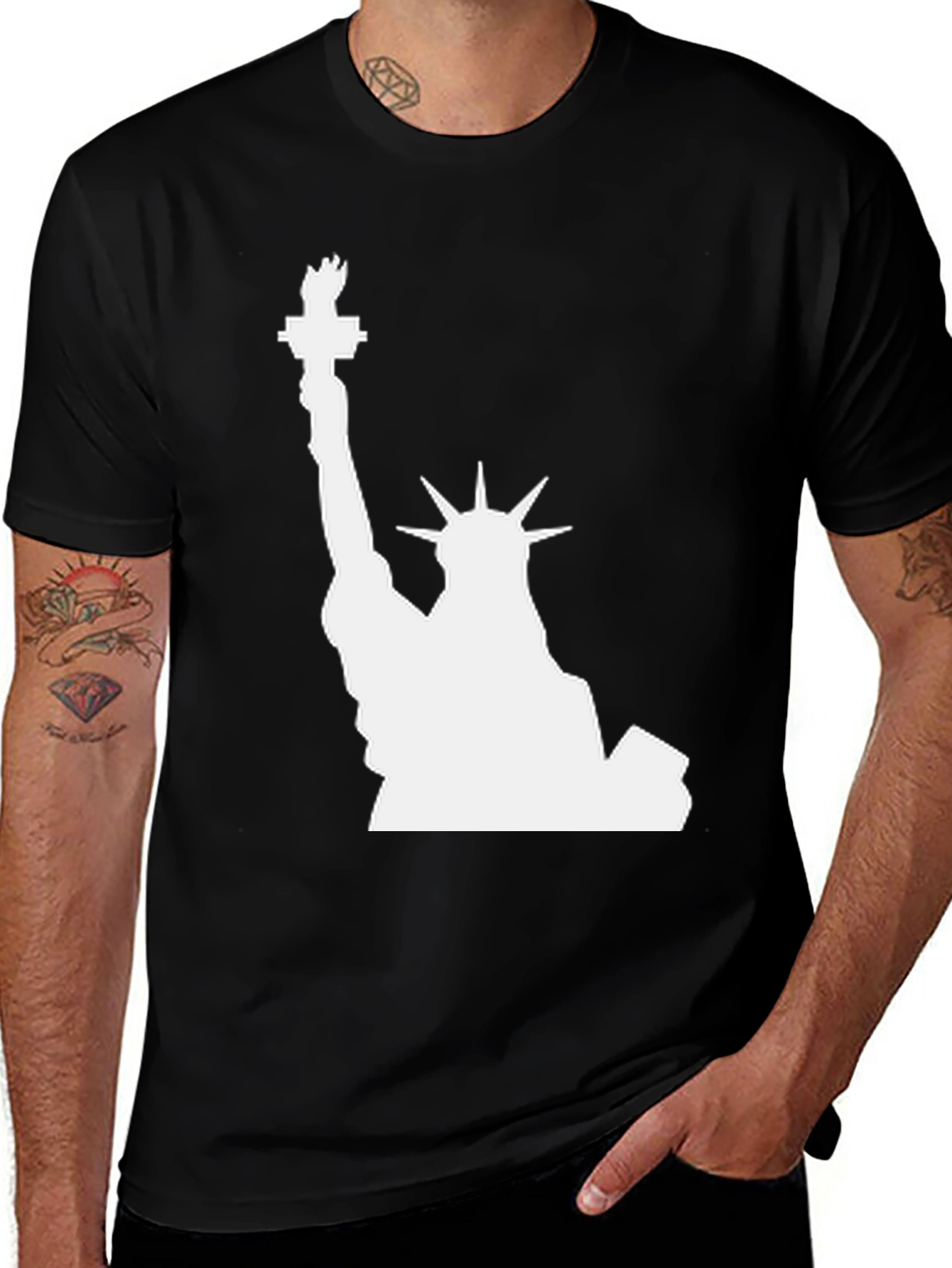 Variant 26 of Statue of Liberty Graphic T-Shirt - Black
