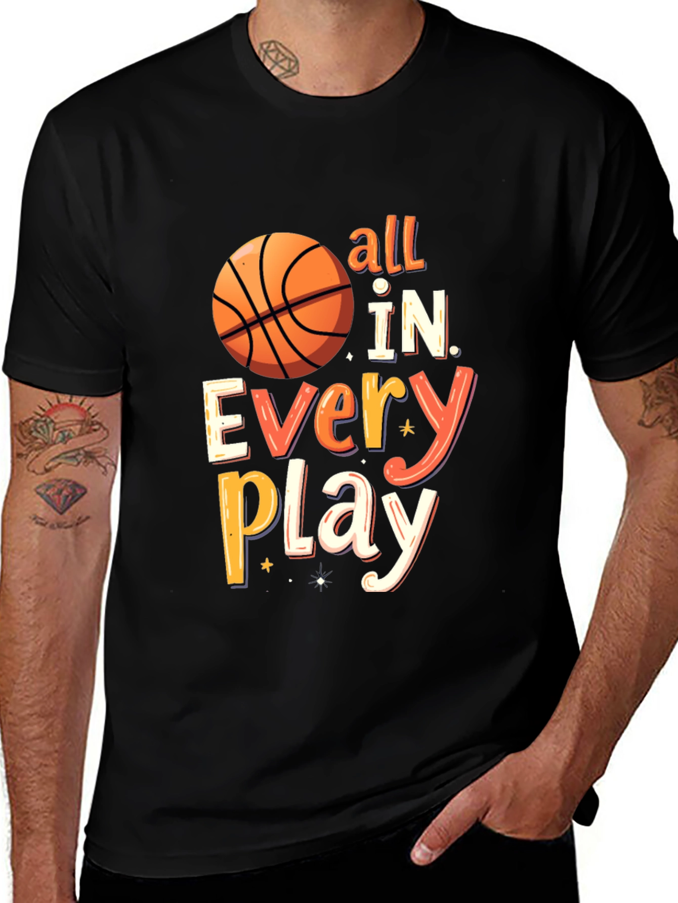 Variant 16 of All In Every Play Basketball T-Shirt