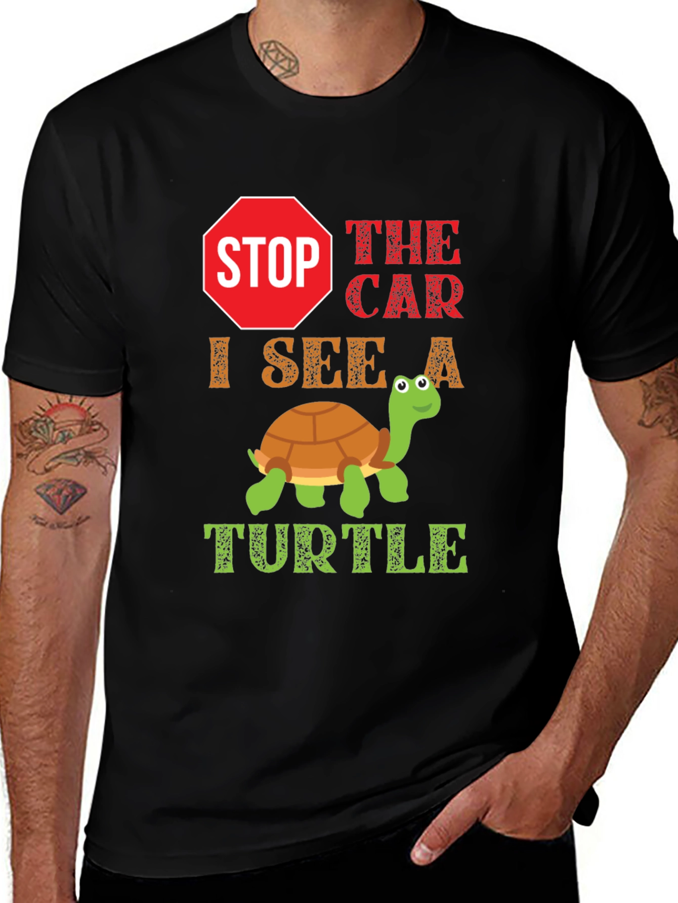 Variant 29 of Stop the Car! Turtle Graphic T-Shirt