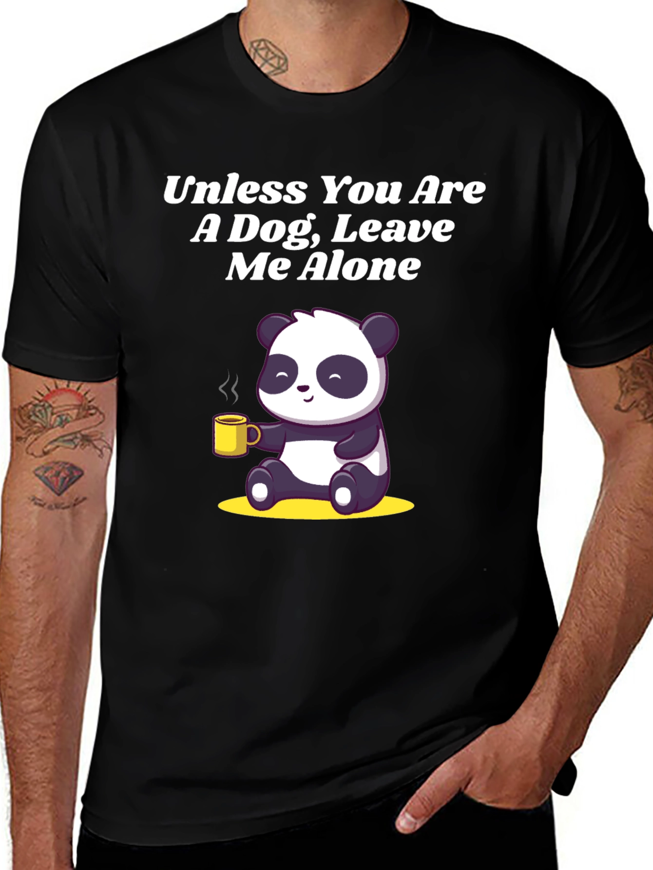 Variant 14 of Panda Coffee T-Shirt - Leave Me Alone Funny Tee