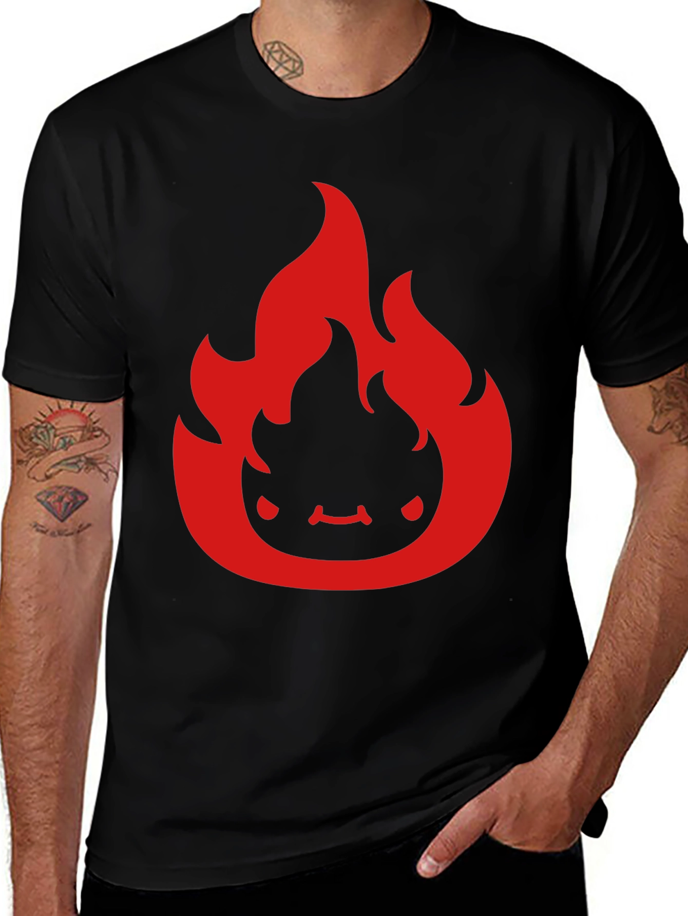 Variant 17 of Fiery Character Graphic Tee - Soft Cotton Comfort