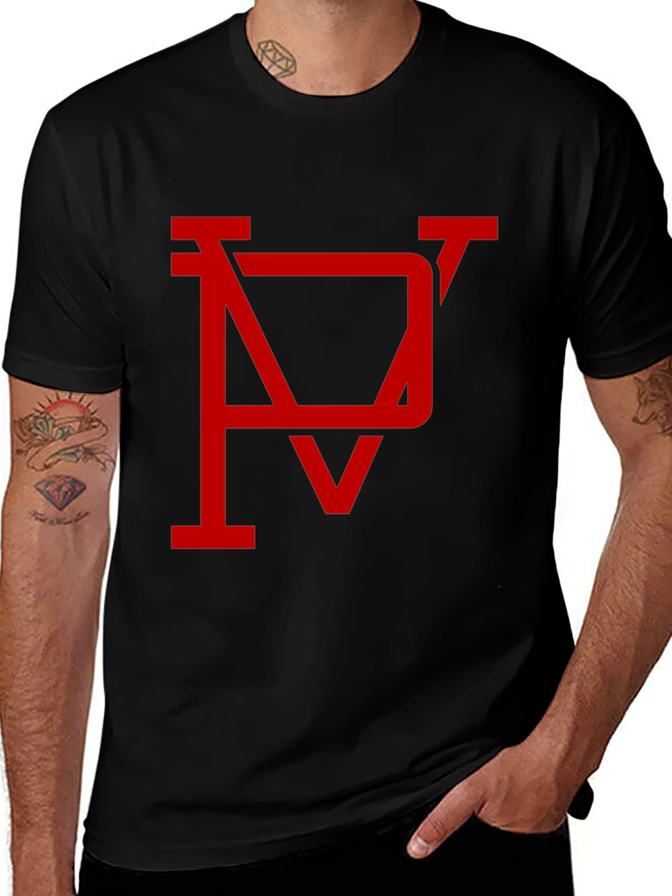 Variant 15 of PV Graphic Tee - Bold Red Design on Black