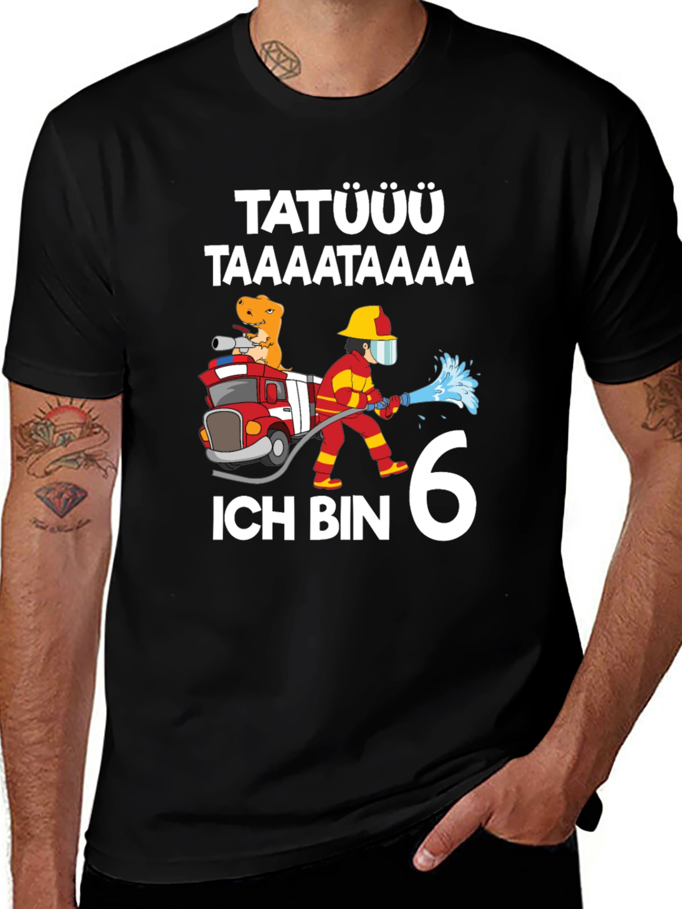 Variant 26 of Firefighter Dinosaur 6th Birthday T-Shirt
