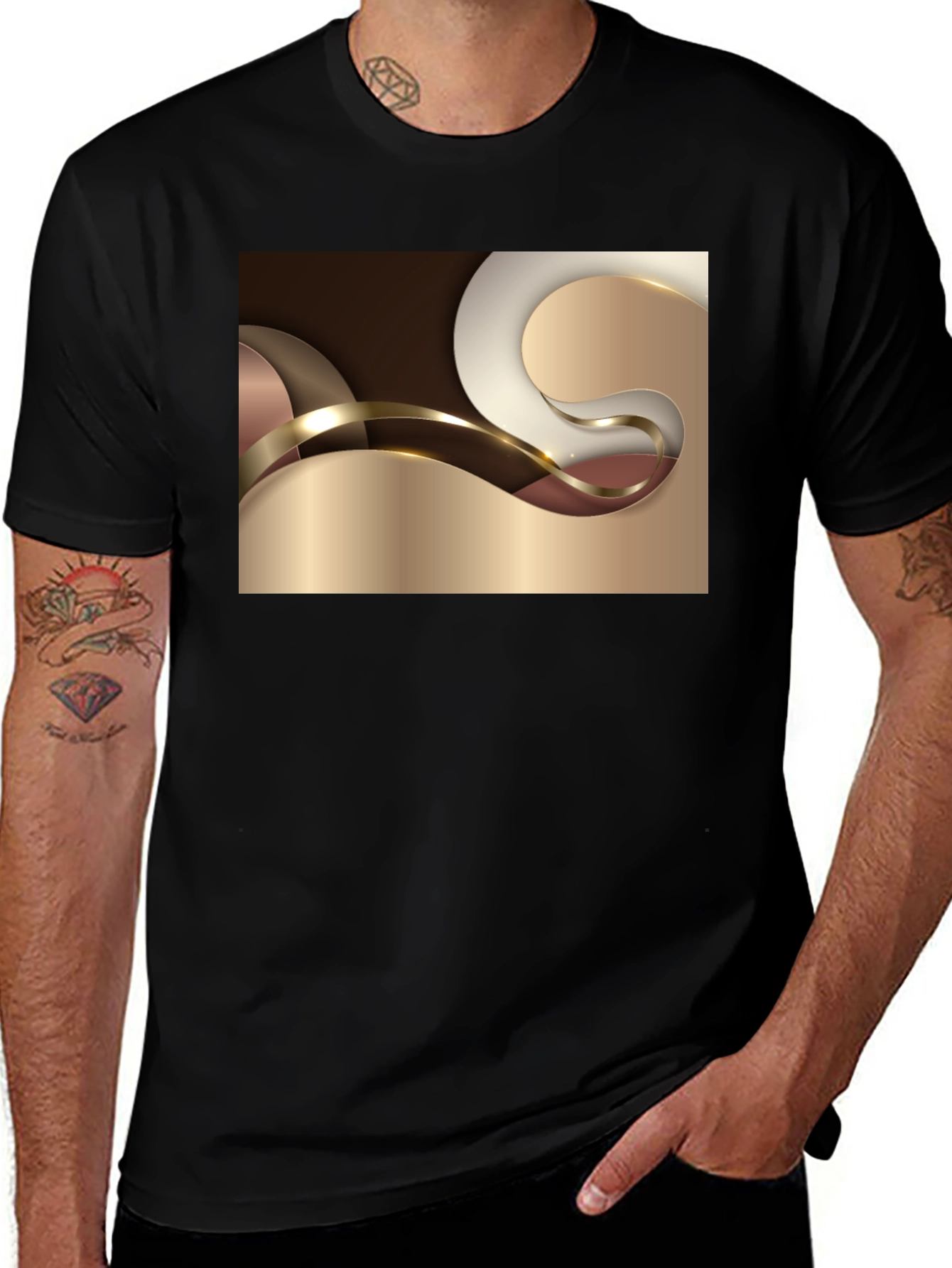 Variant 30 of Abstract Art Graphic Black T-Shirt