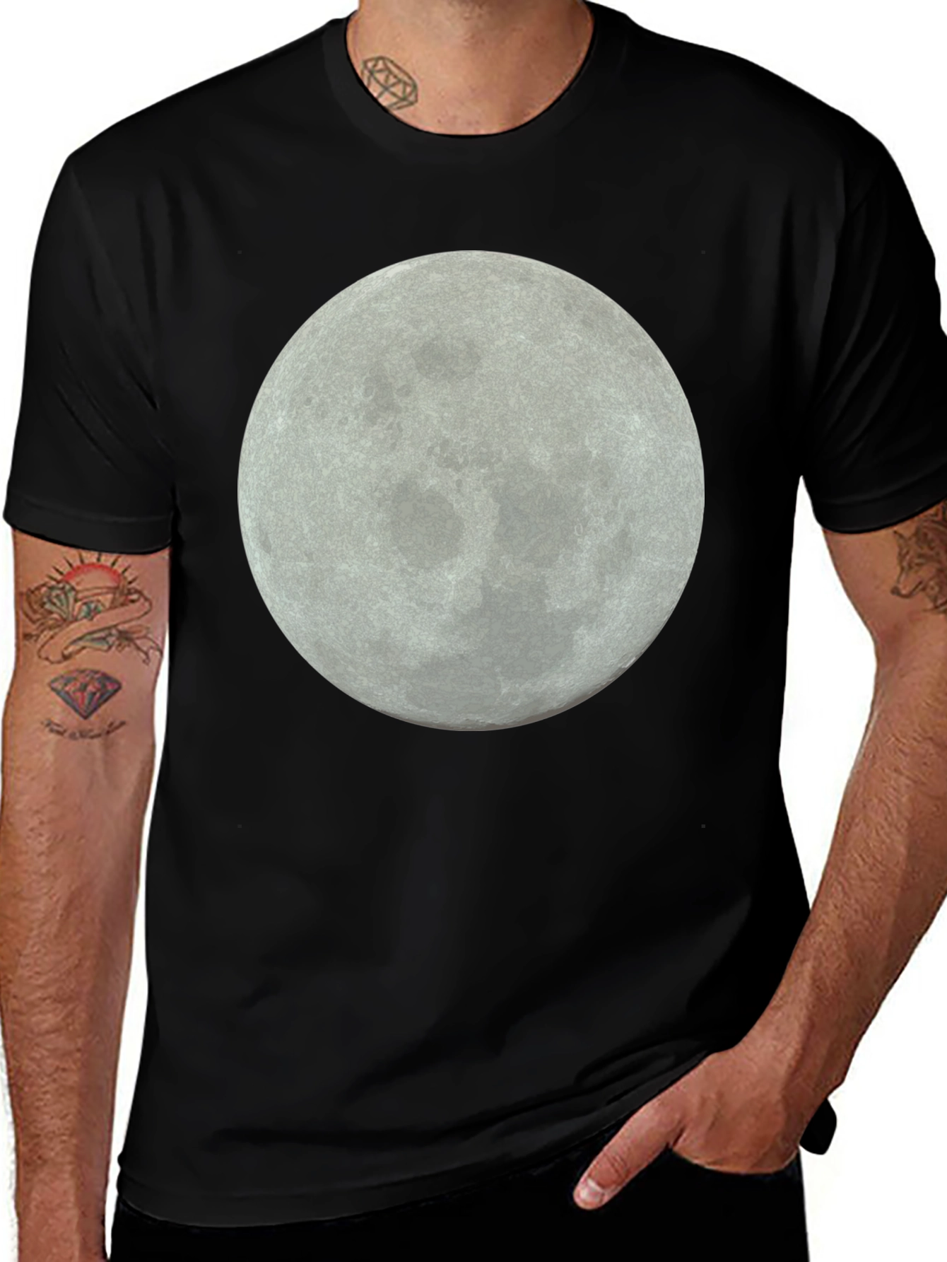 Variant 14 of Lunar Phase Tee - Full Moon Graphic T-Shirt