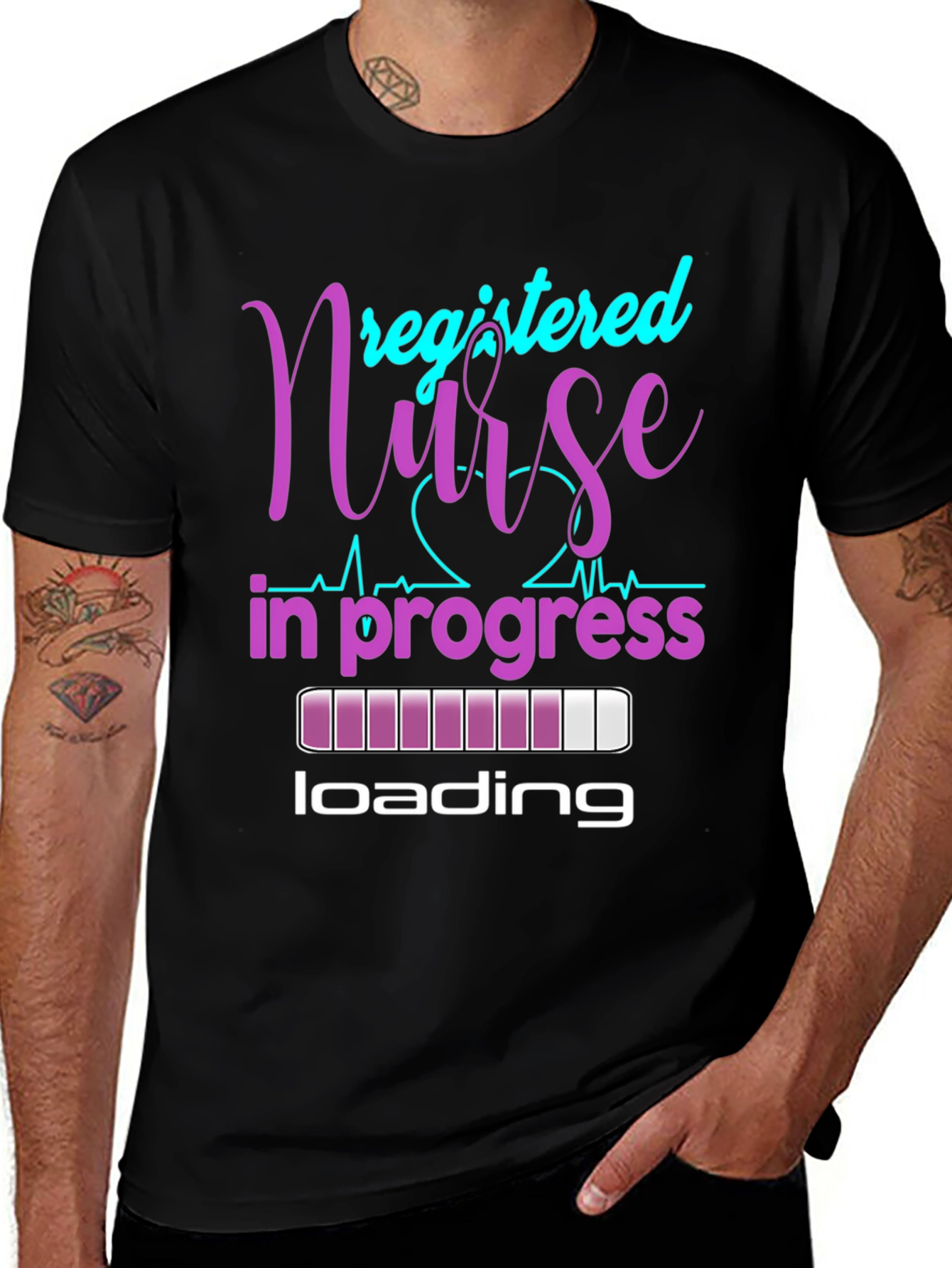 Variant 4 of Registered Nurse In Progress Black T-Shirt
