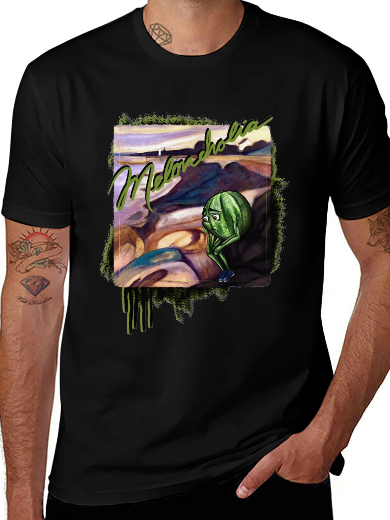 Variant 24 of Melancholia Watermelon Graphic Tee - Expressive Design