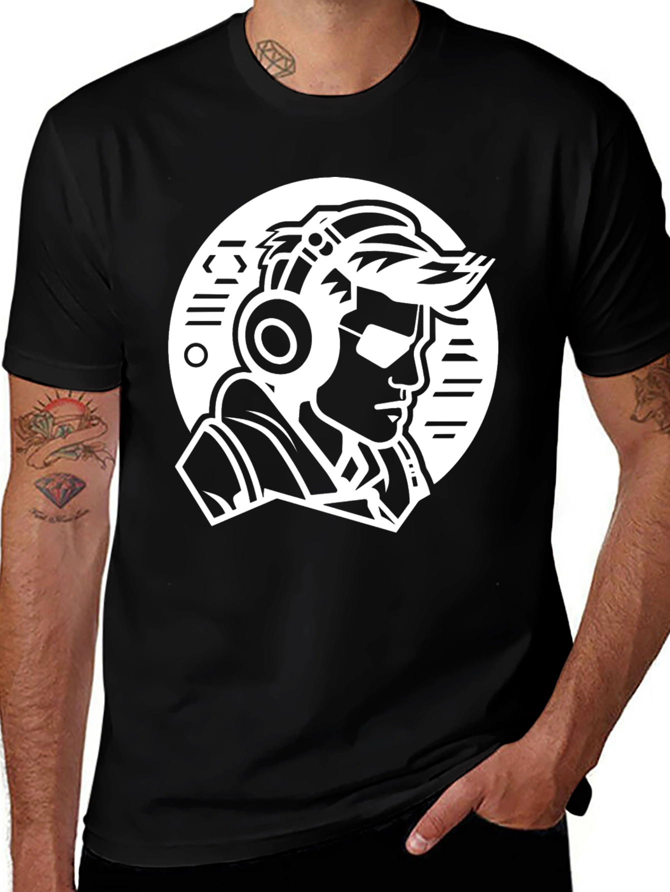 Variant 17 of DJ Graphic Tee - Cool Black T-Shirt