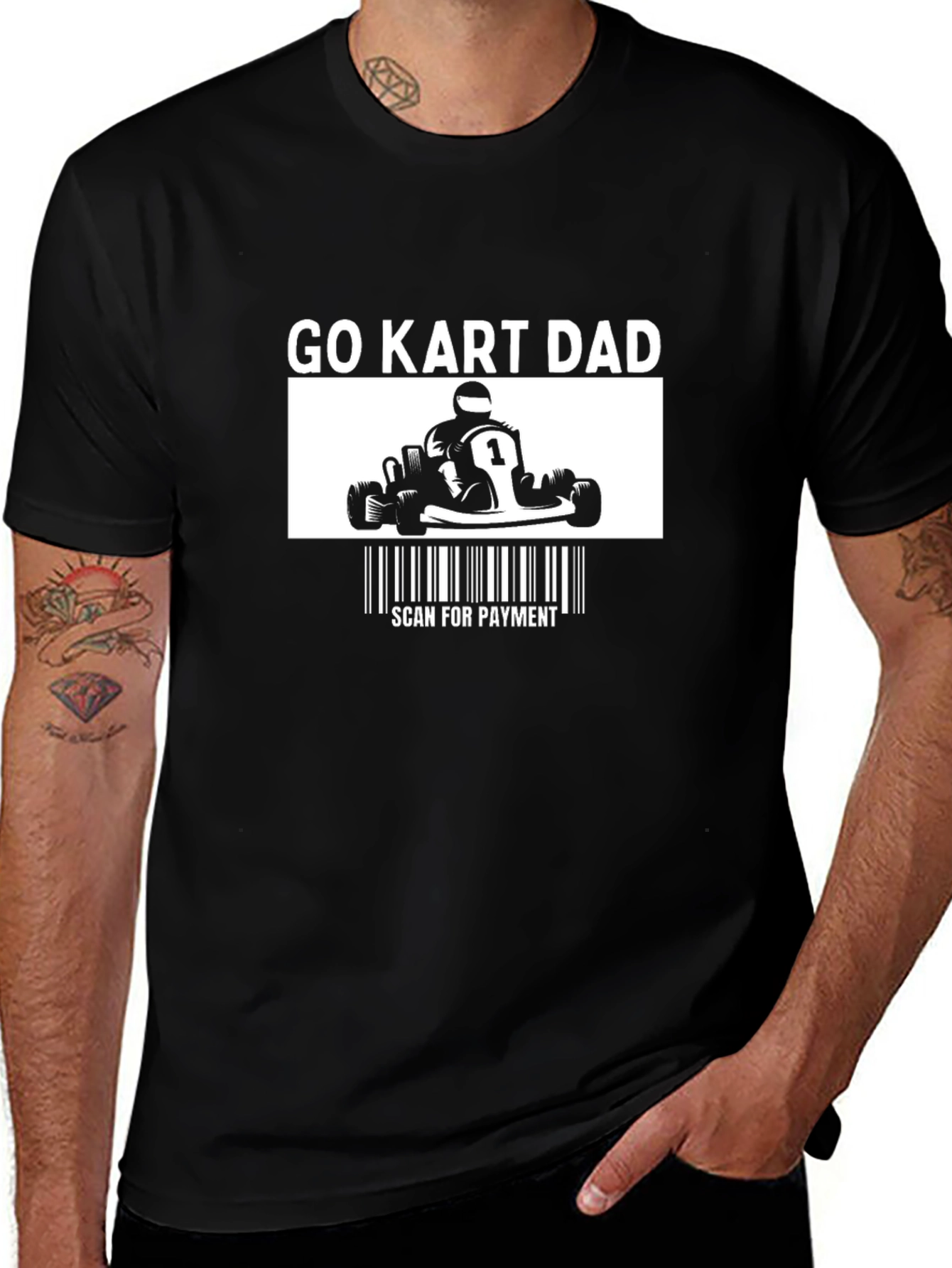Variant 28 of Go Kart Dad T-Shirt - Scan for Payment Funny Tee
