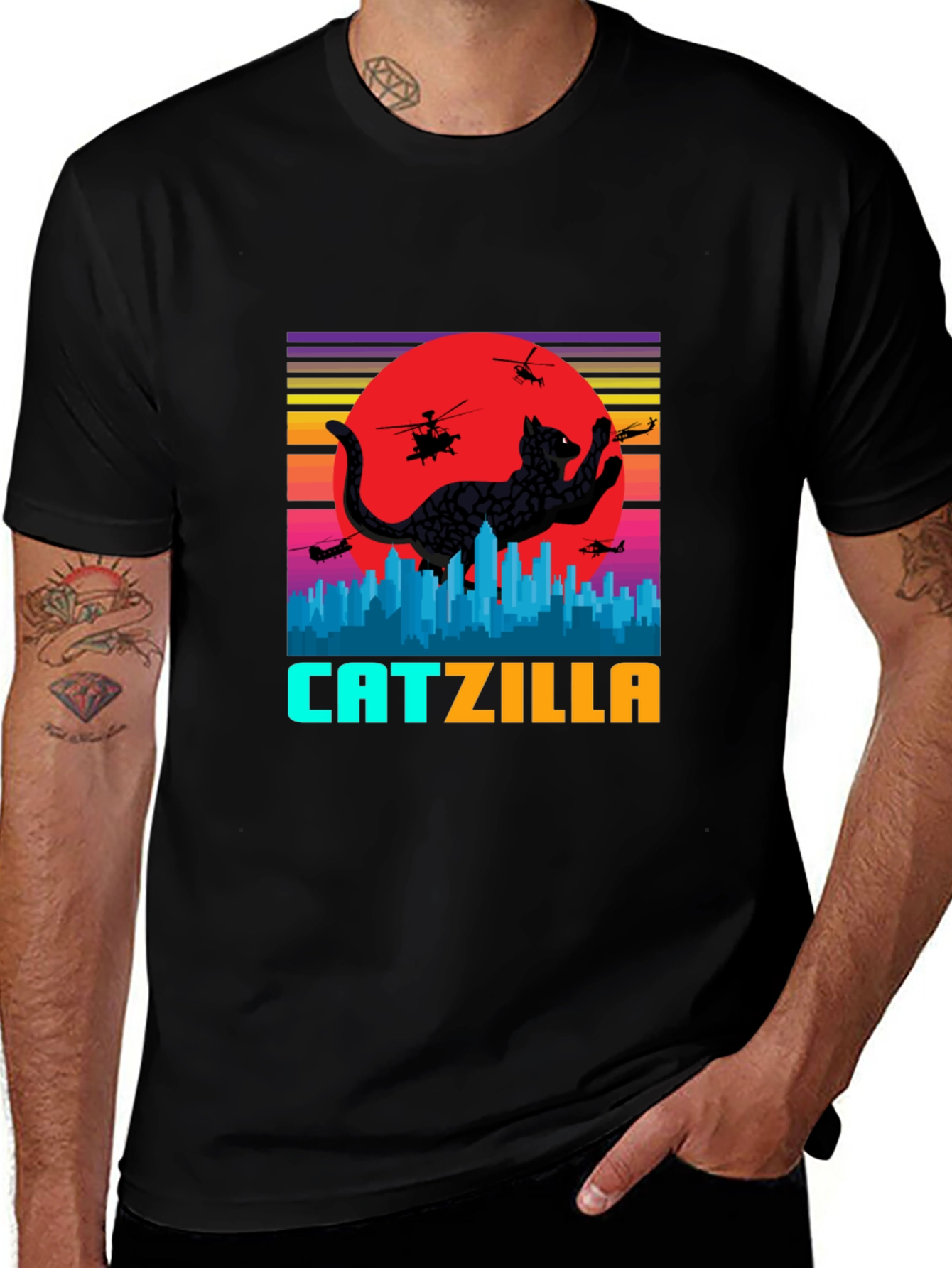 Catzilla T-Shirt: Cat Godzilla Attack Tee