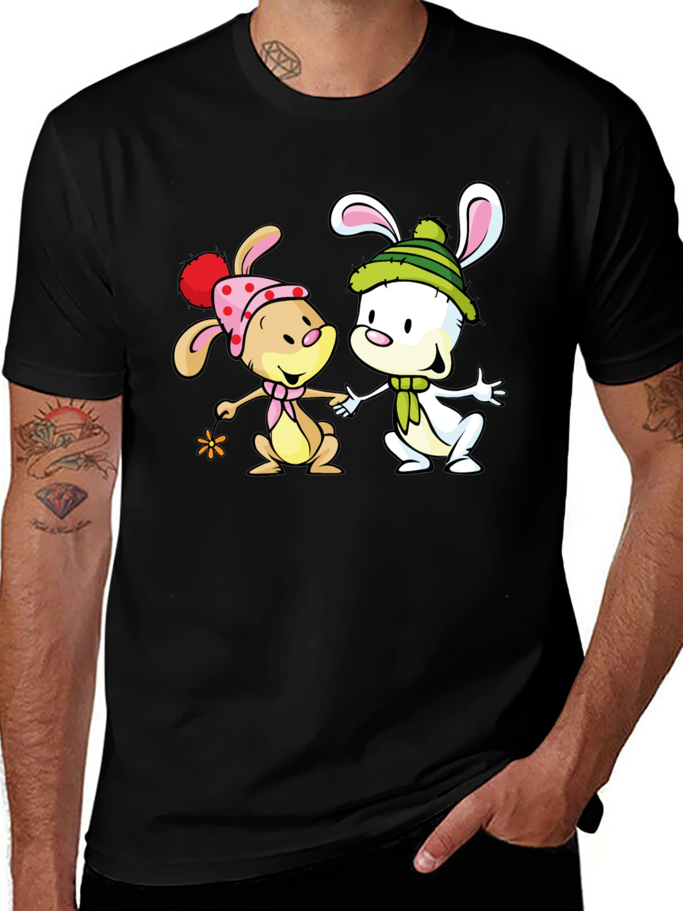 Variant 6 of Cute Cartoon Bunny Graphic Tee