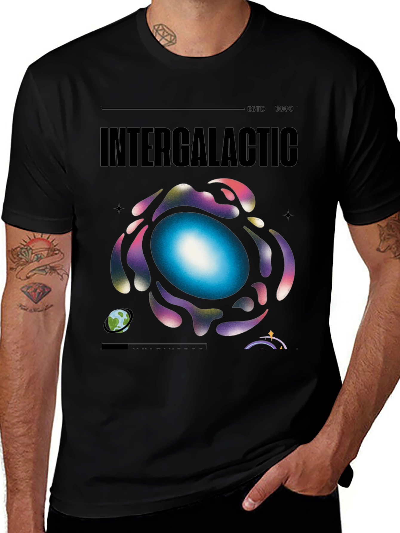 Variant 4 of Intergalactic Graphic Tee - Space Design