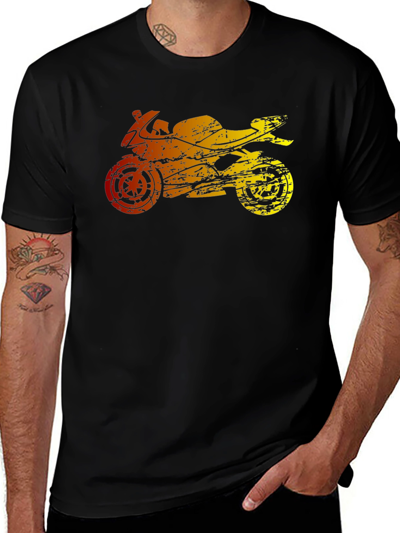 Variant 8 of Motorcycle Graphic T-Shirt - Black