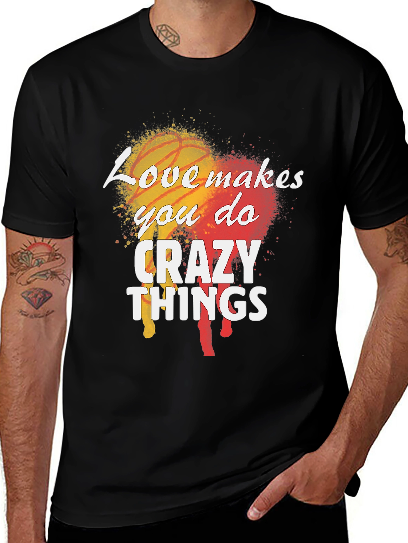 Variant 10 of Love Makes You Do Crazy Things Men's Black T-Shirt