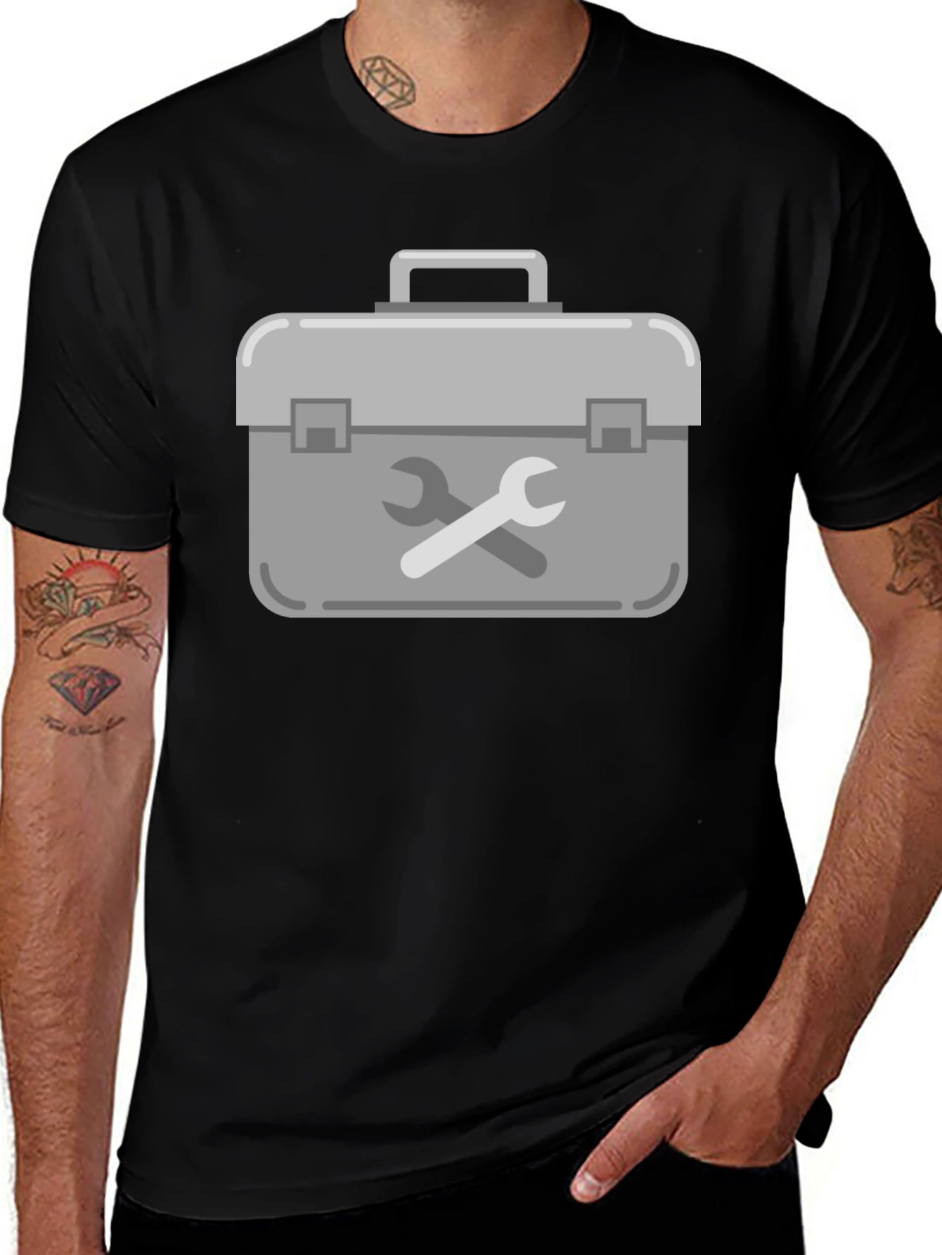 Toolbox Graphic Tee - Black Crew Neck T-Shirt