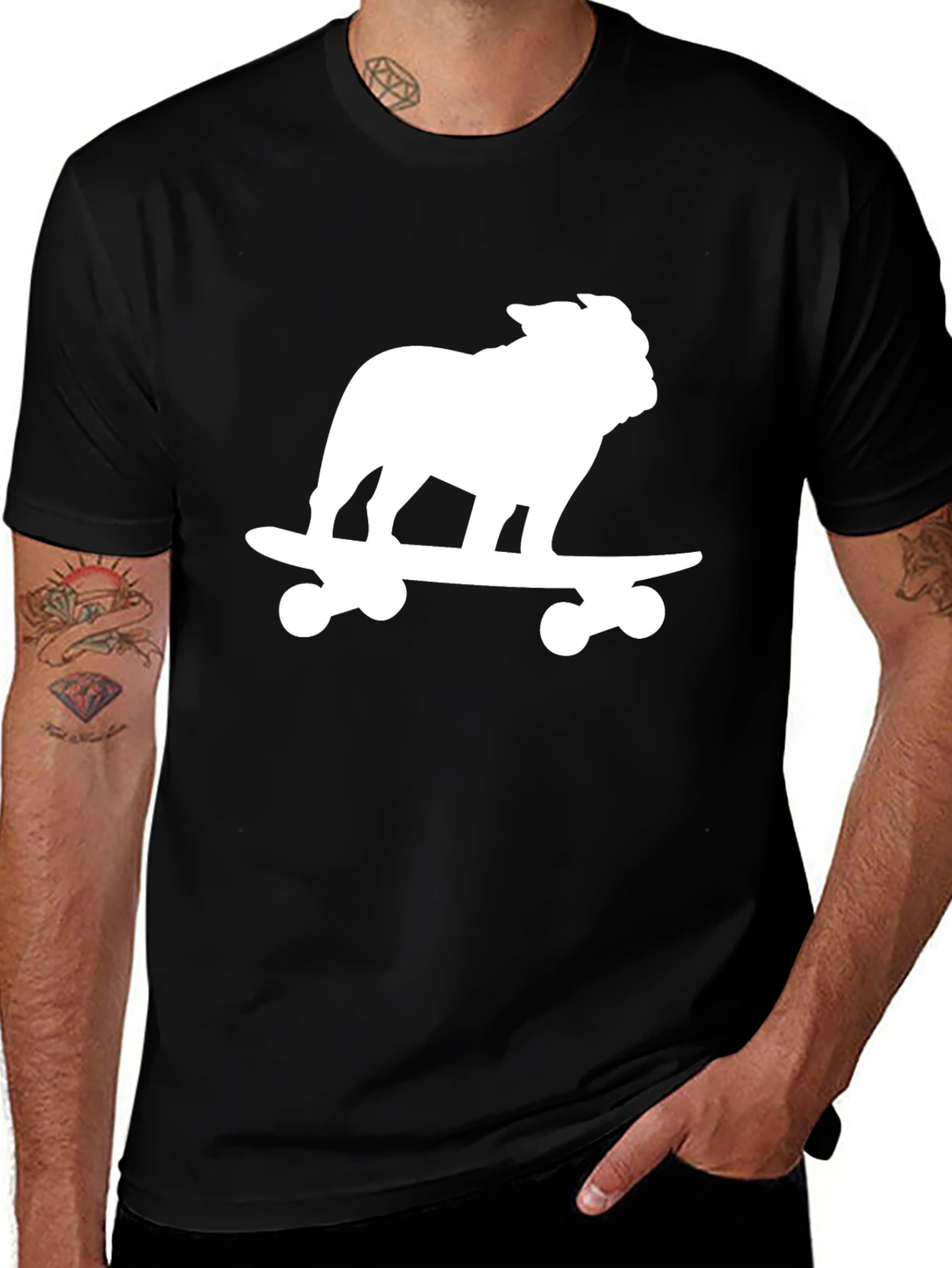Variant 11 of Bulldog Skateboard Black T-Shirt
