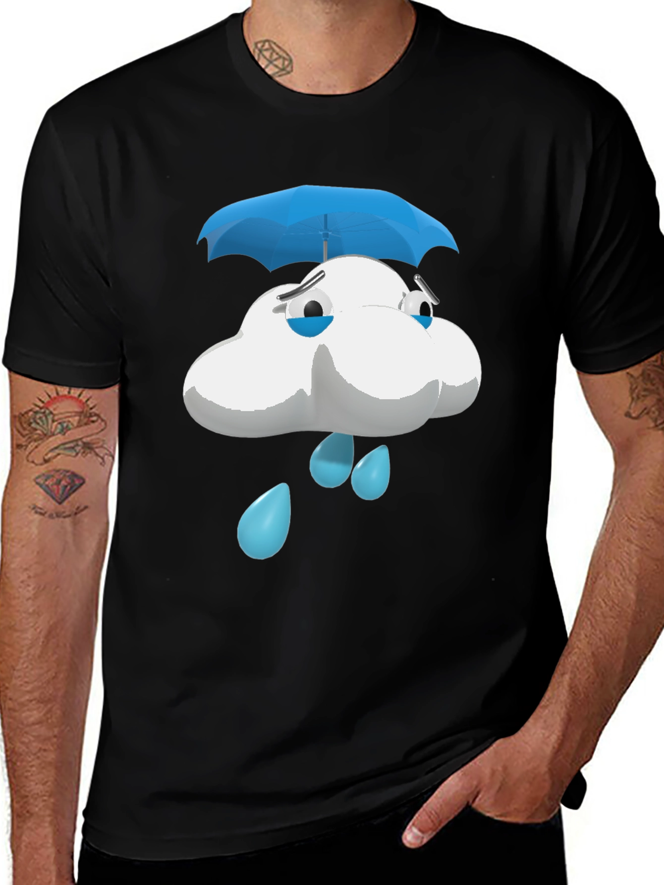 Variant 18 of Sad Cloud Umbrella Graphic T-Shirt