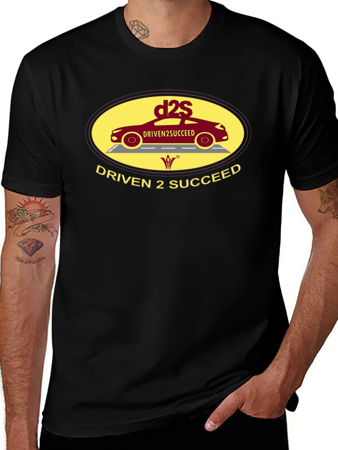 Variant 16 of Driven 2 Succeed Black Graphic Tee - Automotive Inspiration