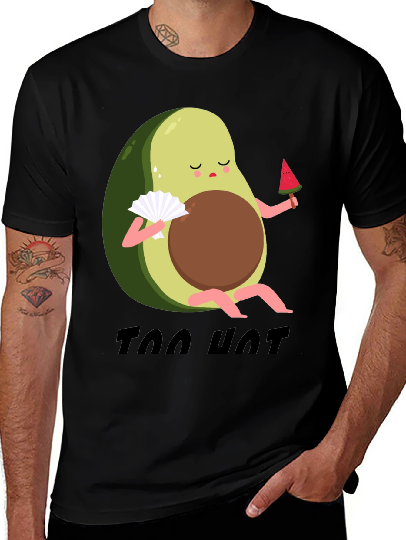 Variant 30 of Funny Avocado "Too Hot" Graphic Tee