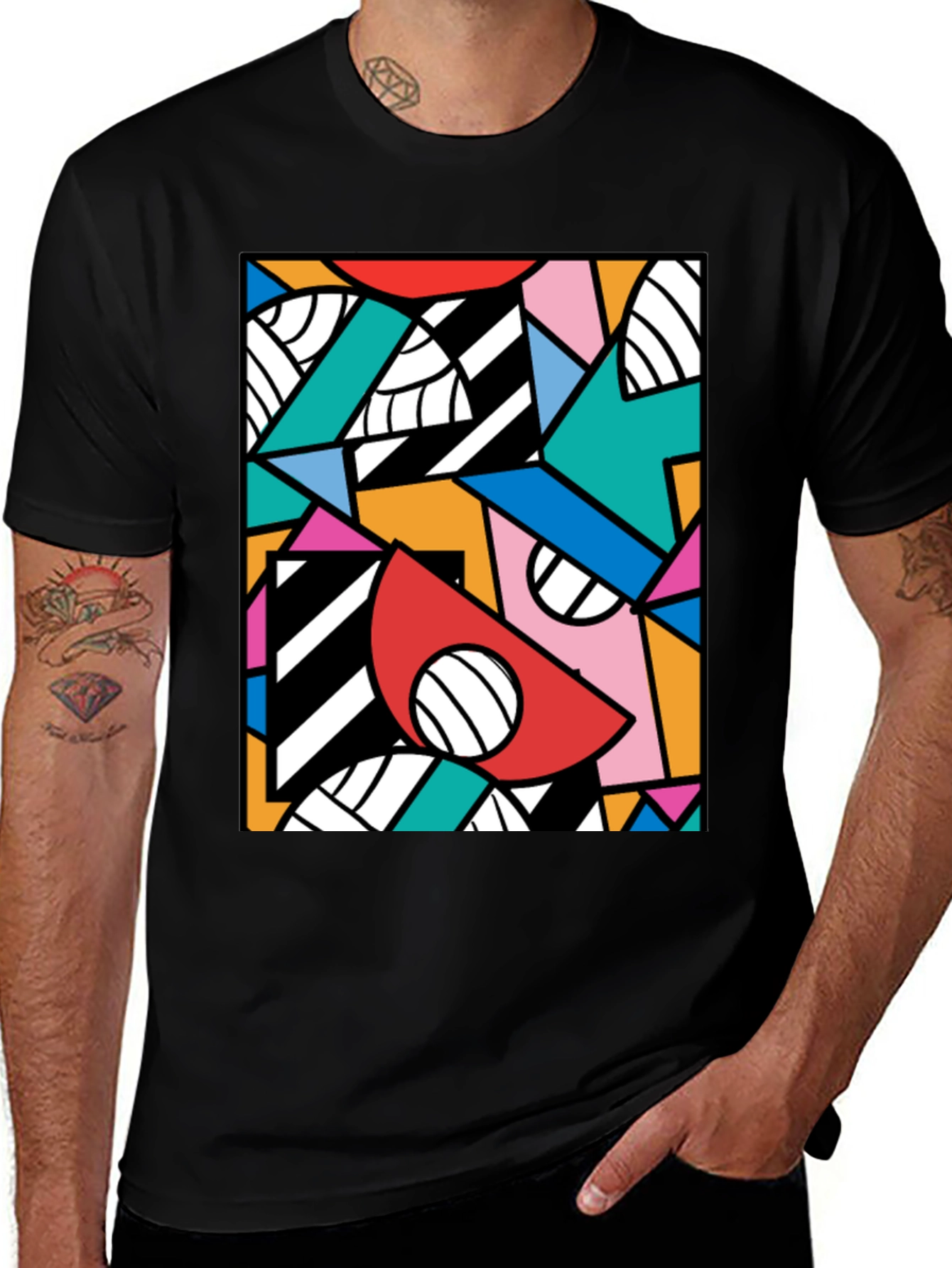 Variant 12 of Bold Geometric Pattern Tee - Modern Art T-Shirt