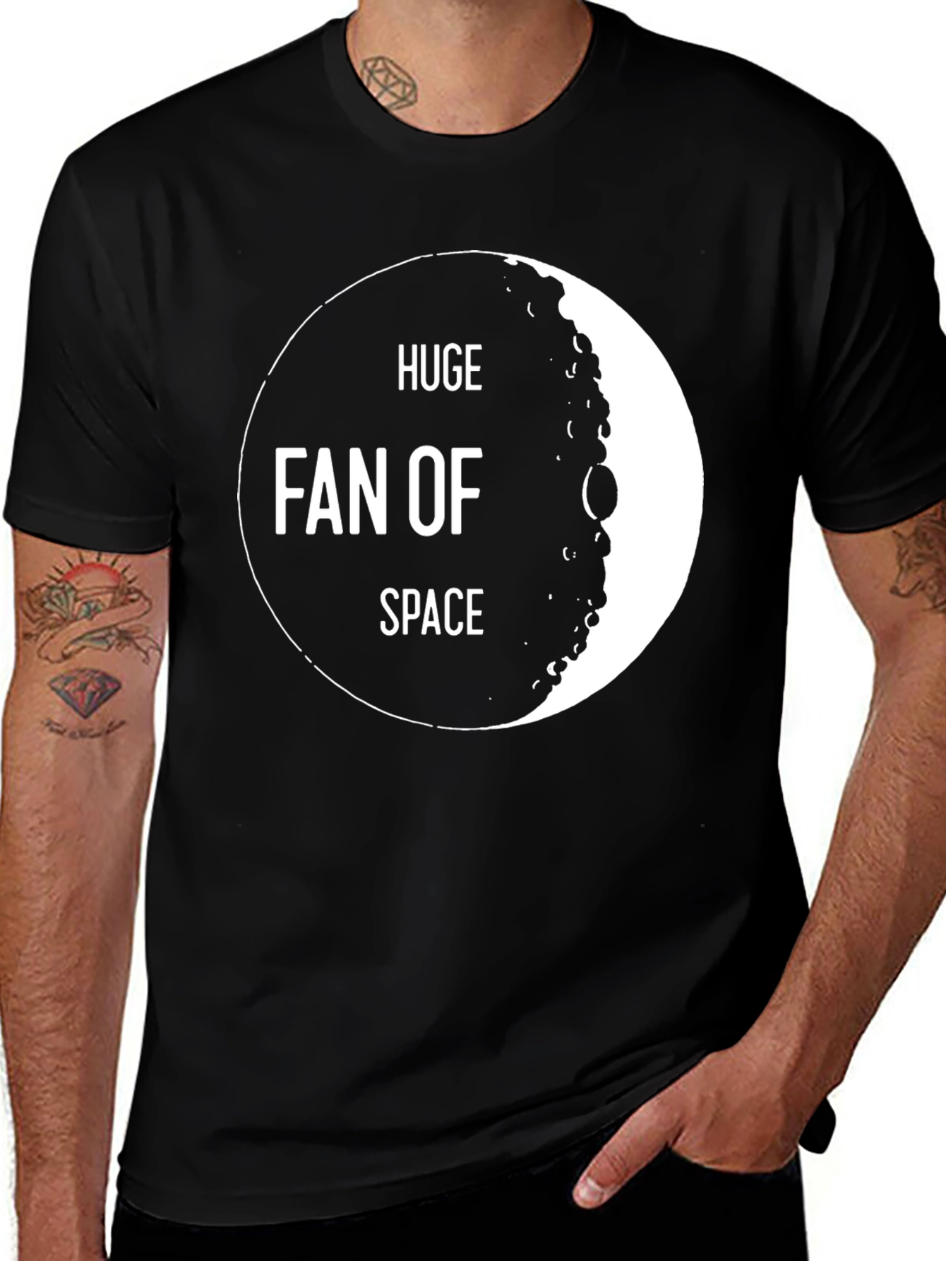 Variant 17 of Huge Fan Of Space Graphic Tee - Black