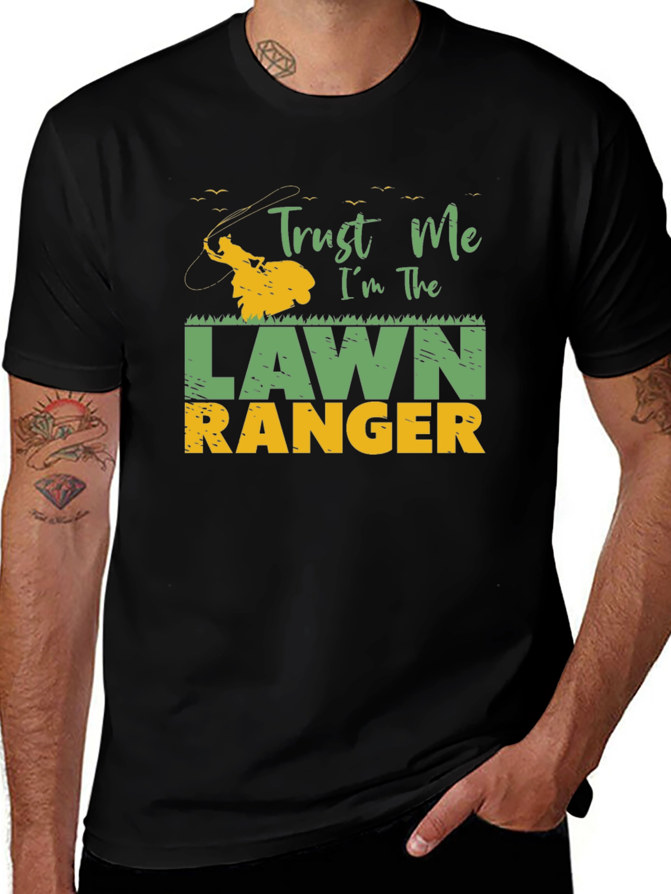 Variant 14 of Trust Me I'm The Lawn Ranger T-Shirt Funny Gardening Tee