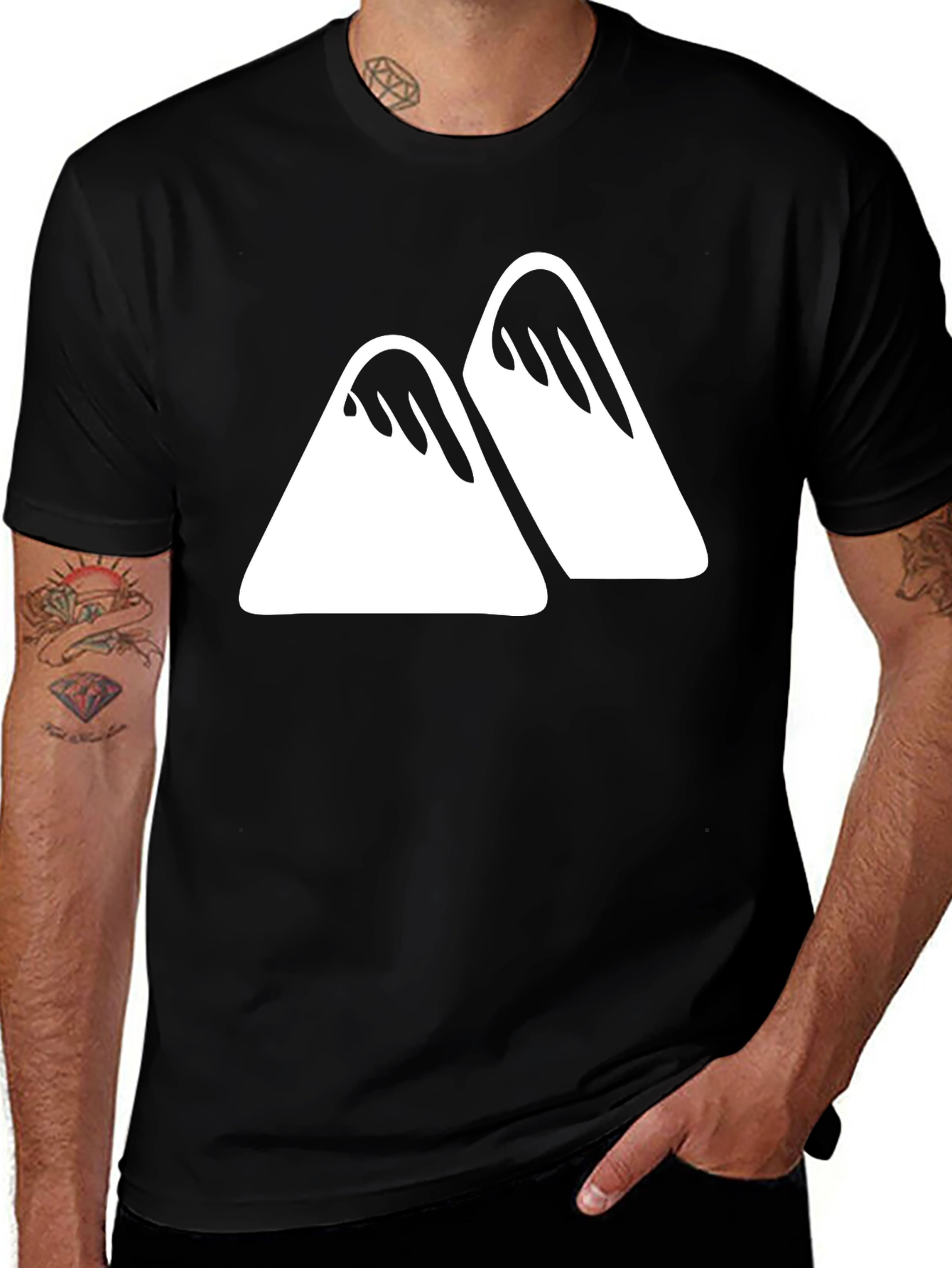 Variant 20 of Mountain Peak Graphic Tee - Modern Black T-Shirt