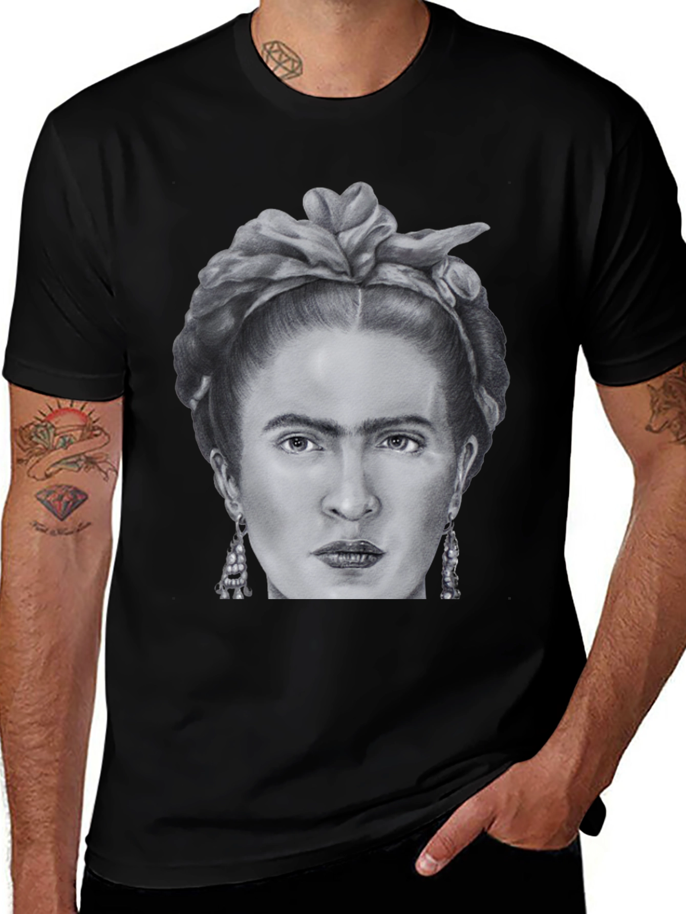Variant 12 of Frida Kahlo Graphic Tee - Black Unisex T-Shirt