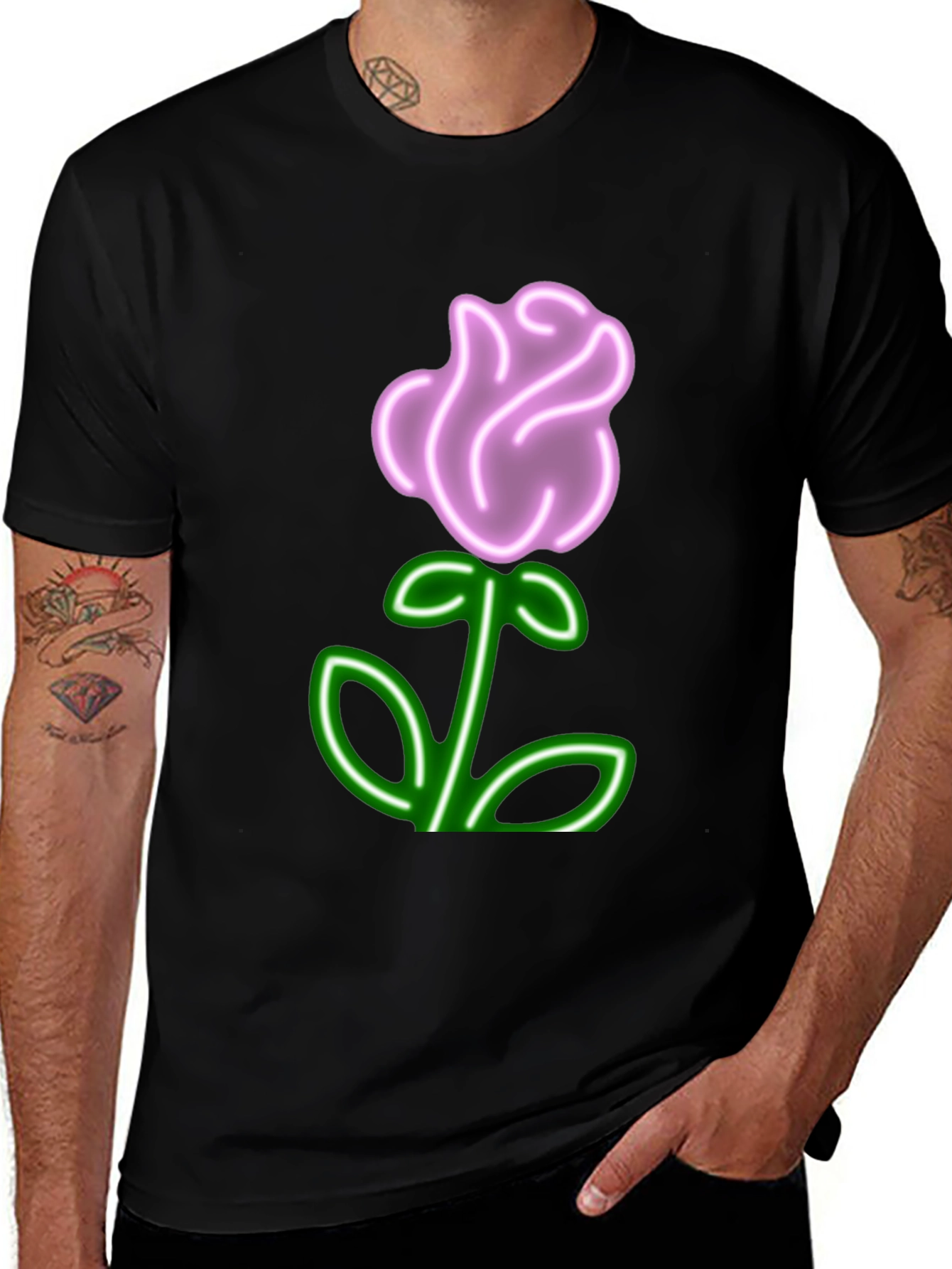 Variant 23 of Neon Rose Black T-Shirt