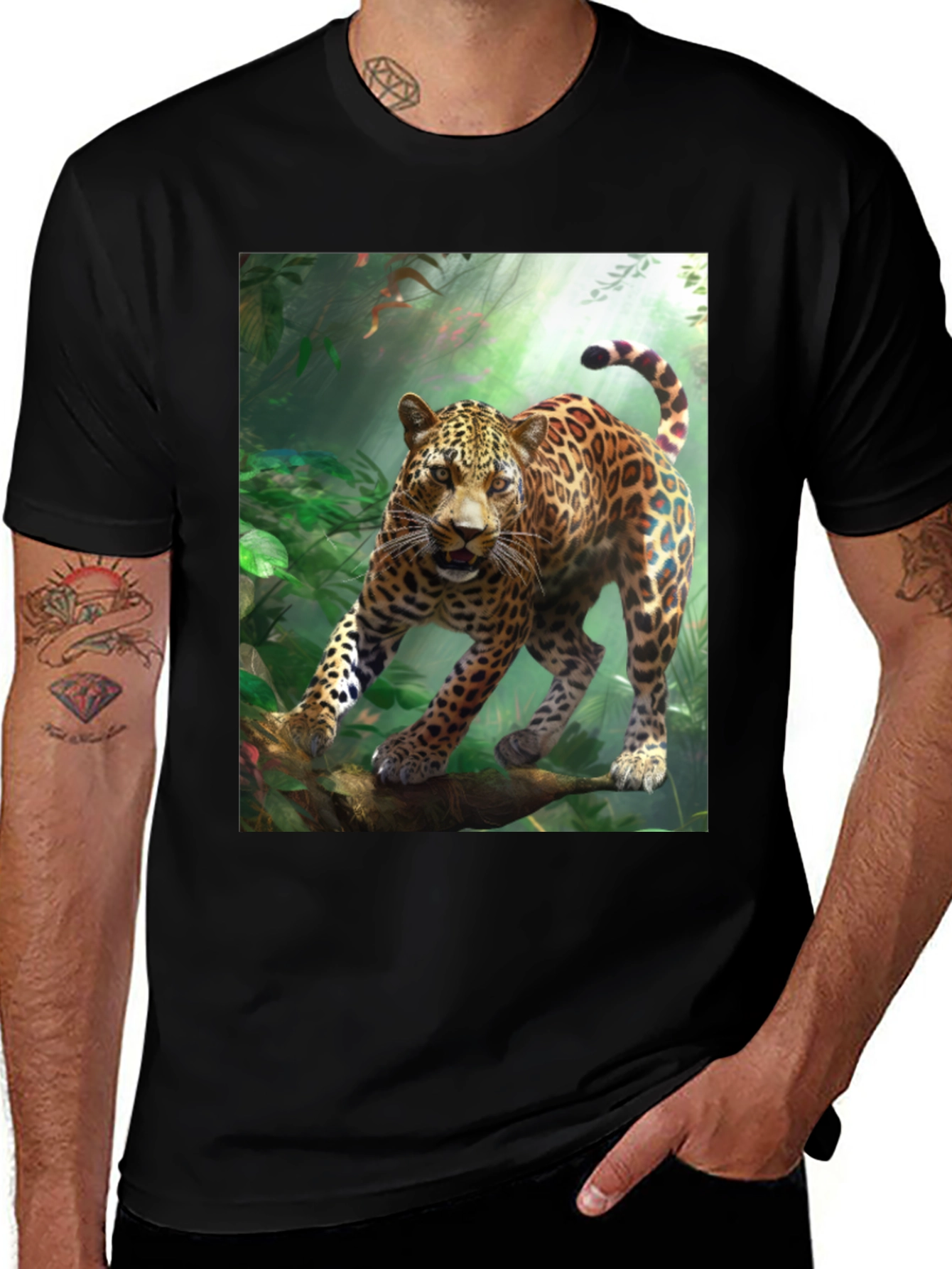 Variant 15 of Leopard Jungle Graphic Tee - Wild Animal Print